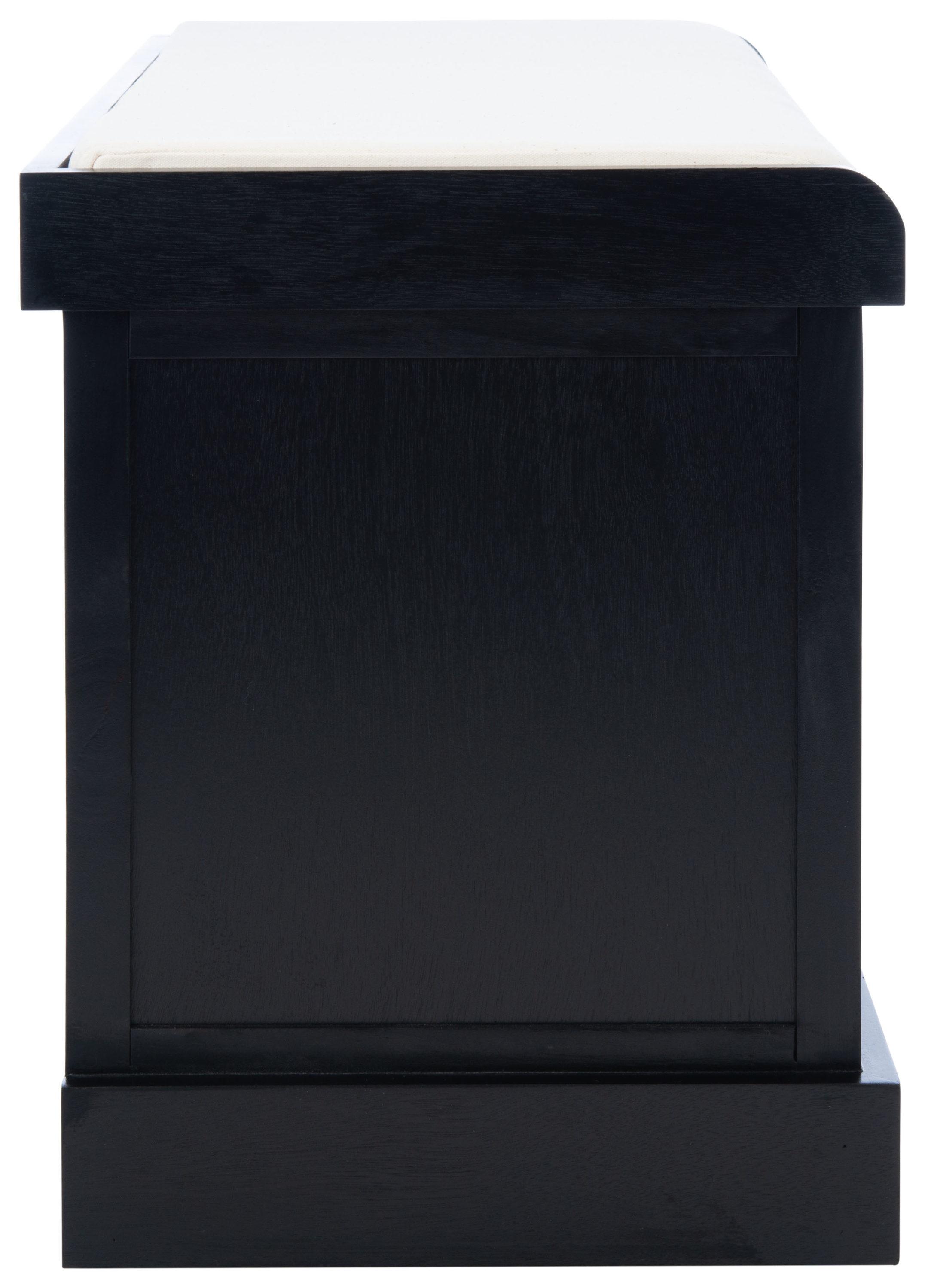 Landers 2 Drawer/Cushion Storage Bench - Black - Safavieh