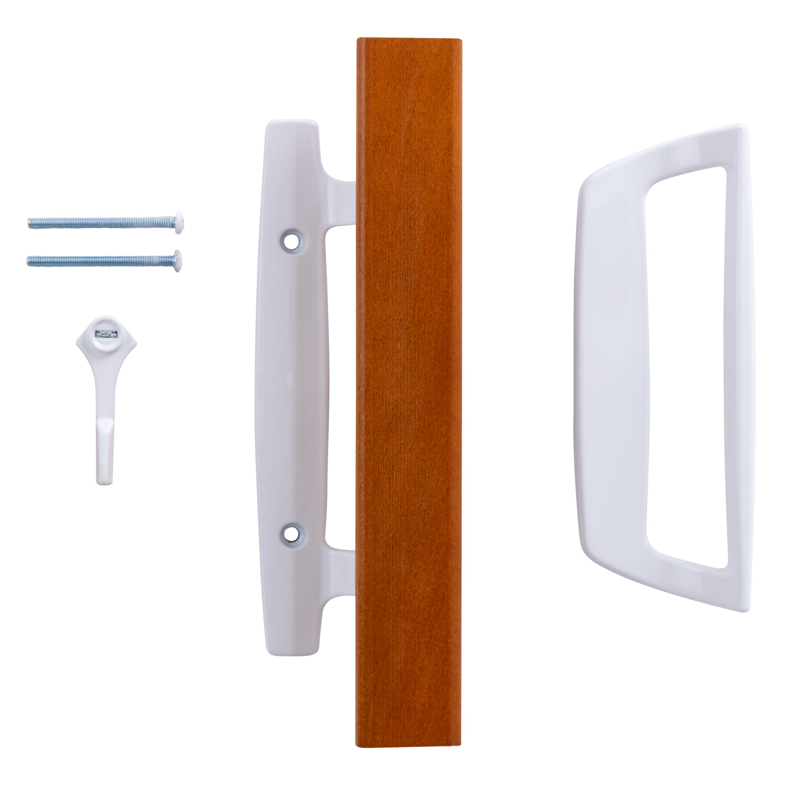 Wright Products - Mortise Sliding Patio Door Handle and Installation Hardware Set, Wood/White - Replacement Sliding Glass Door Lock and Handle White in