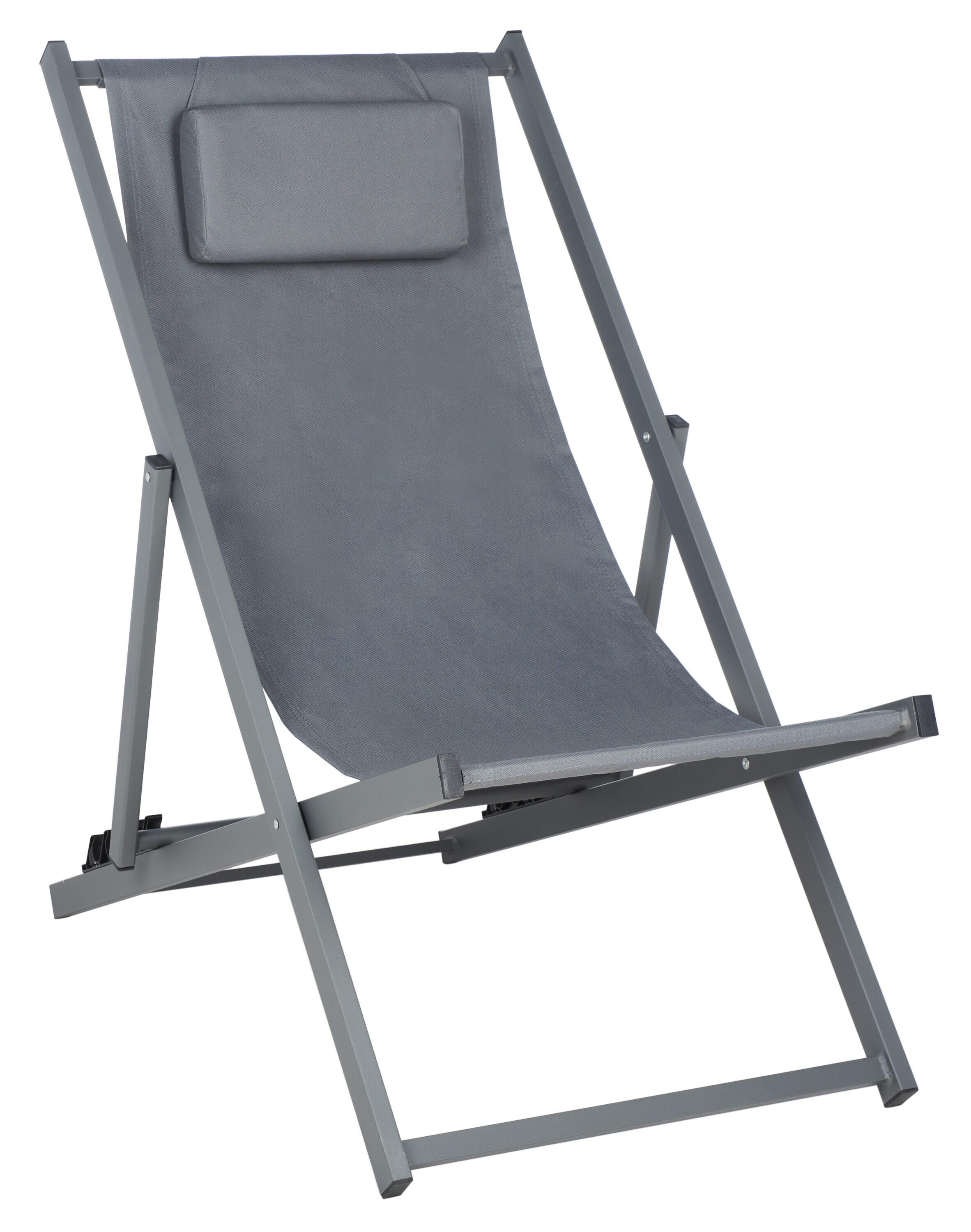 Camlin Foldable Sling Chair (Set Of 2) - Grey/Grey - Safavieh