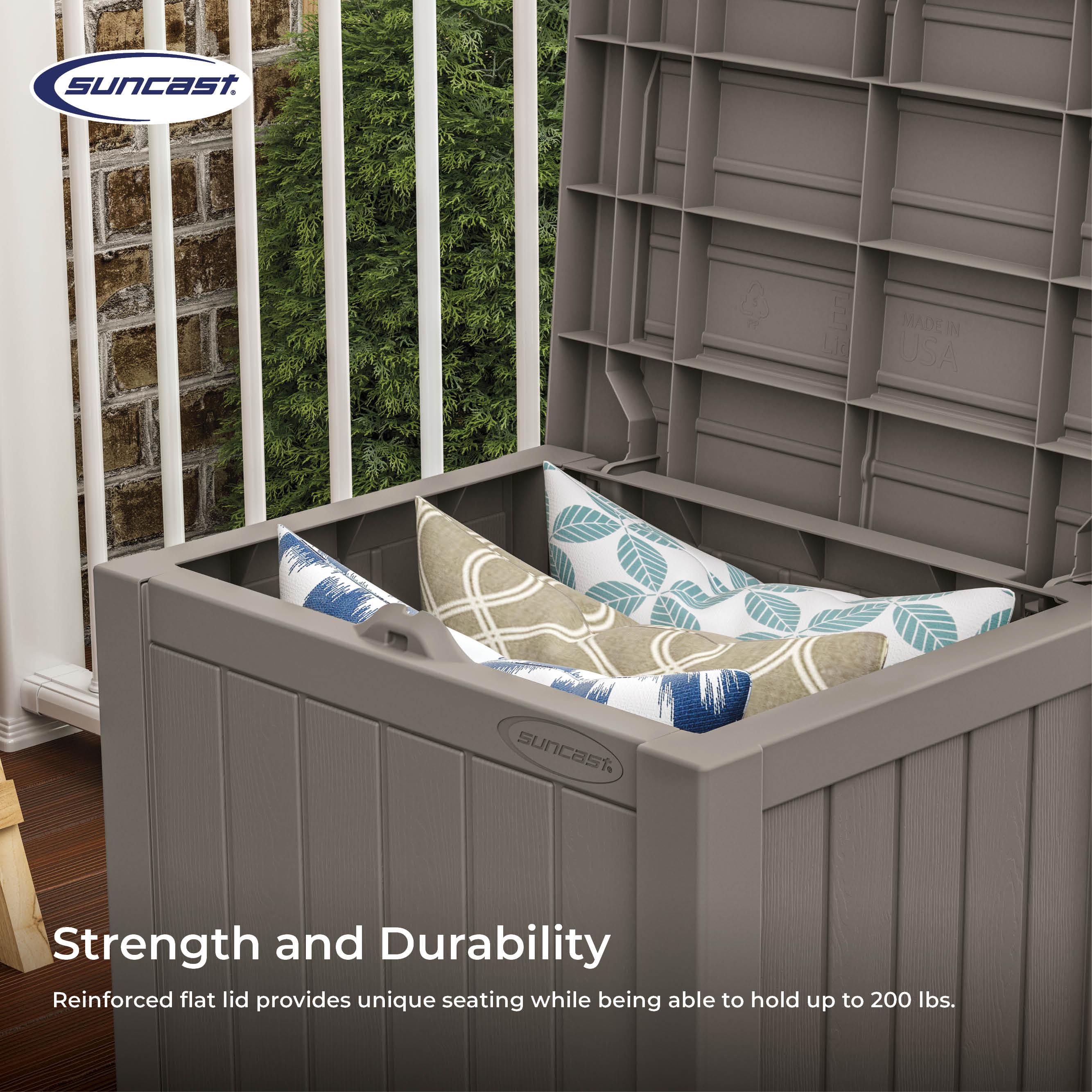 Suncast Suncast 22 Gallon Water Resistant Deck Box with Storage Seat