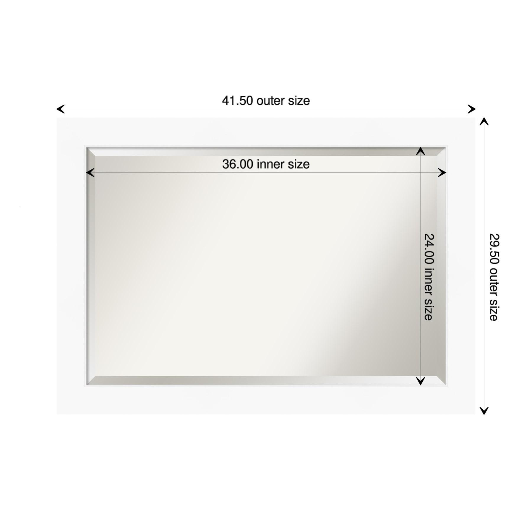 Amanti Art Beveled Bathroom Wall Mirror - Cabinet White Frame Outer Size: 41 x 29 in