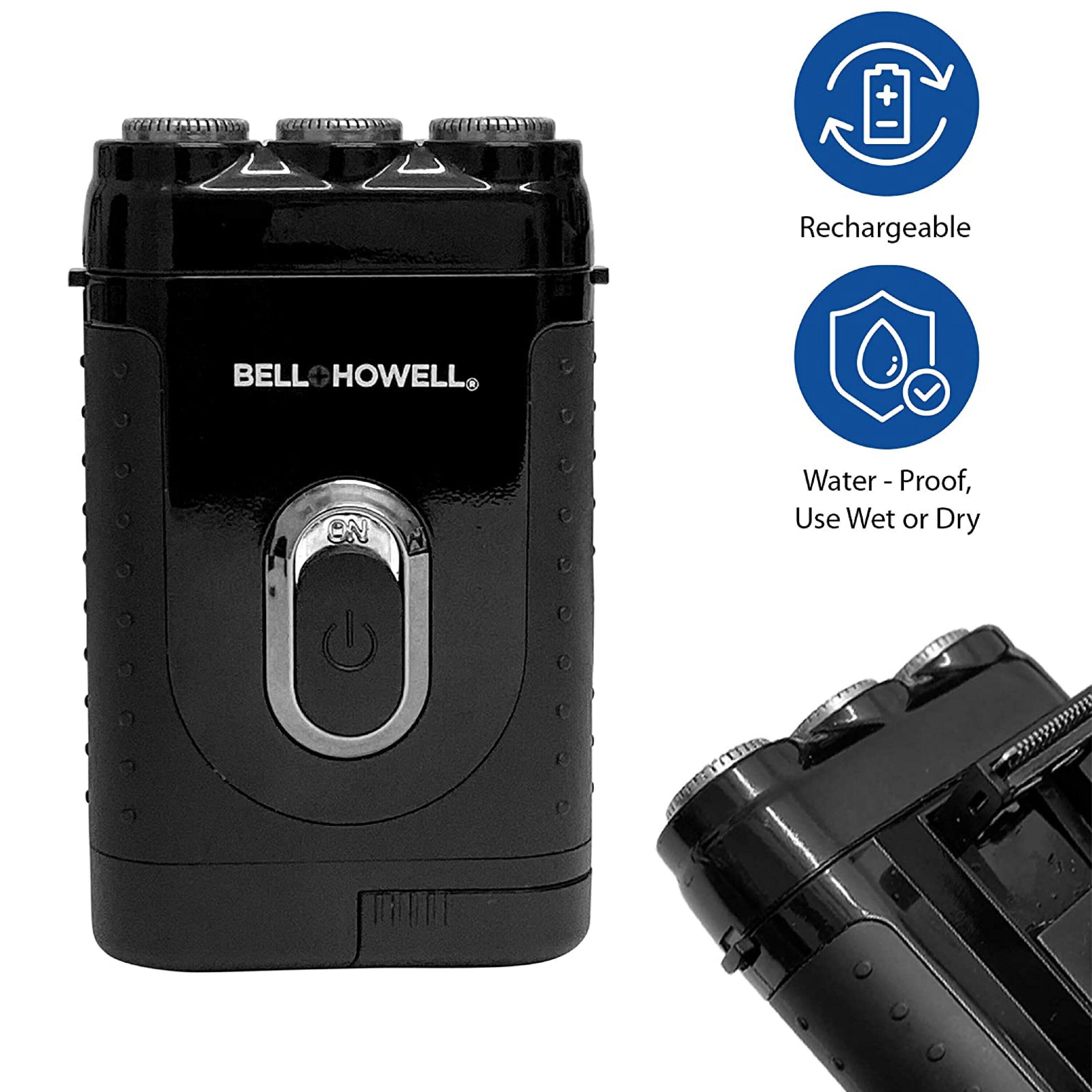 Bell+Howell Tac Shaver, Mustache and Beard Rotary Shaver with pop-up Trimmer (Deluxe-Rechargeable), As Seen on TV