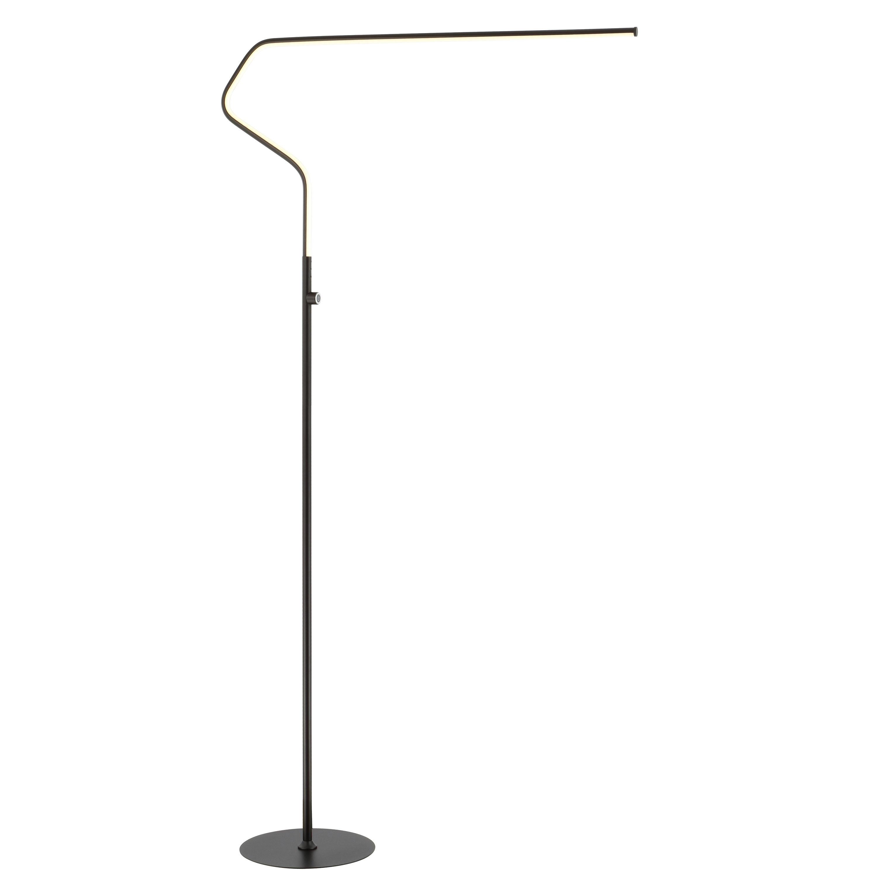JONATHAN Y JYL7020B Julian 65.25" Integrated LED Metal Floor Lamp, Minimalistic, Modern, Contemporary for living room, dinning room, bedroom, office, Black