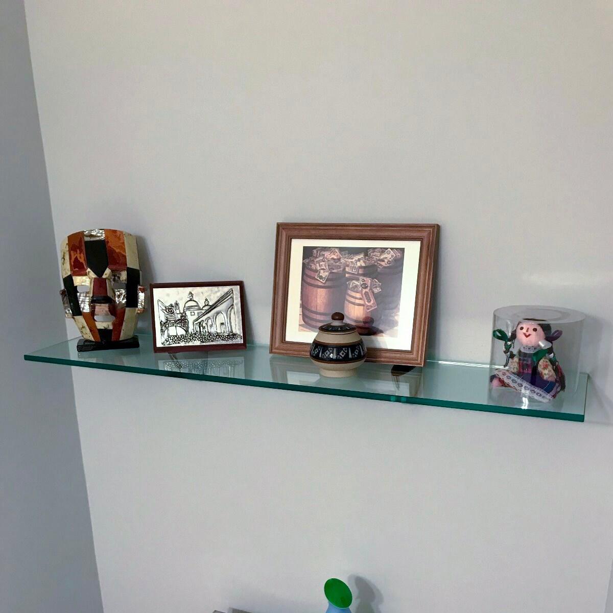 Latitude Run® Glass Accent Shelf with Adjustable Shelves