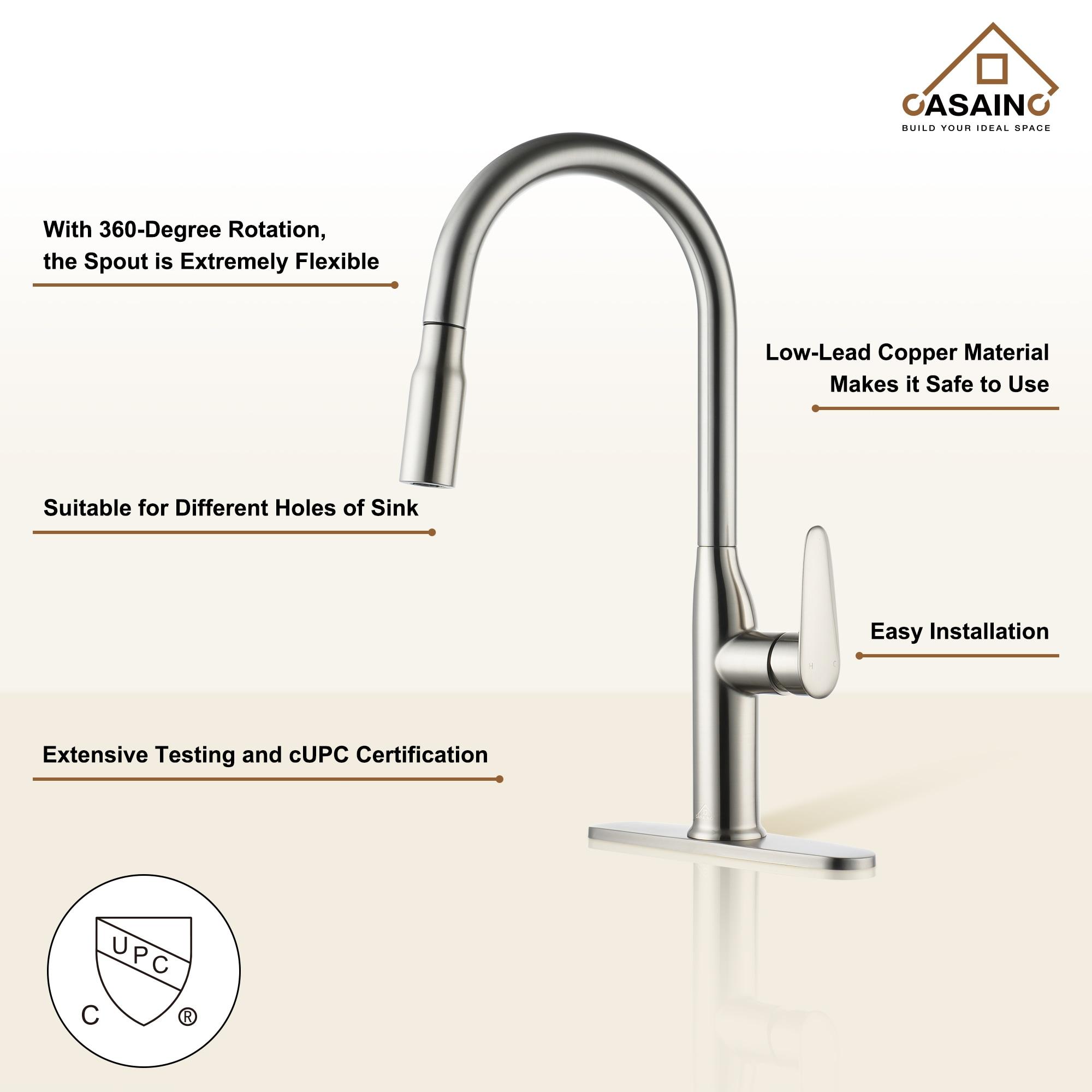 CASAINC CASAINC Single-Handle Pull-Down Kitchen Faucet Single Hole Faucet CA-D4171-BN