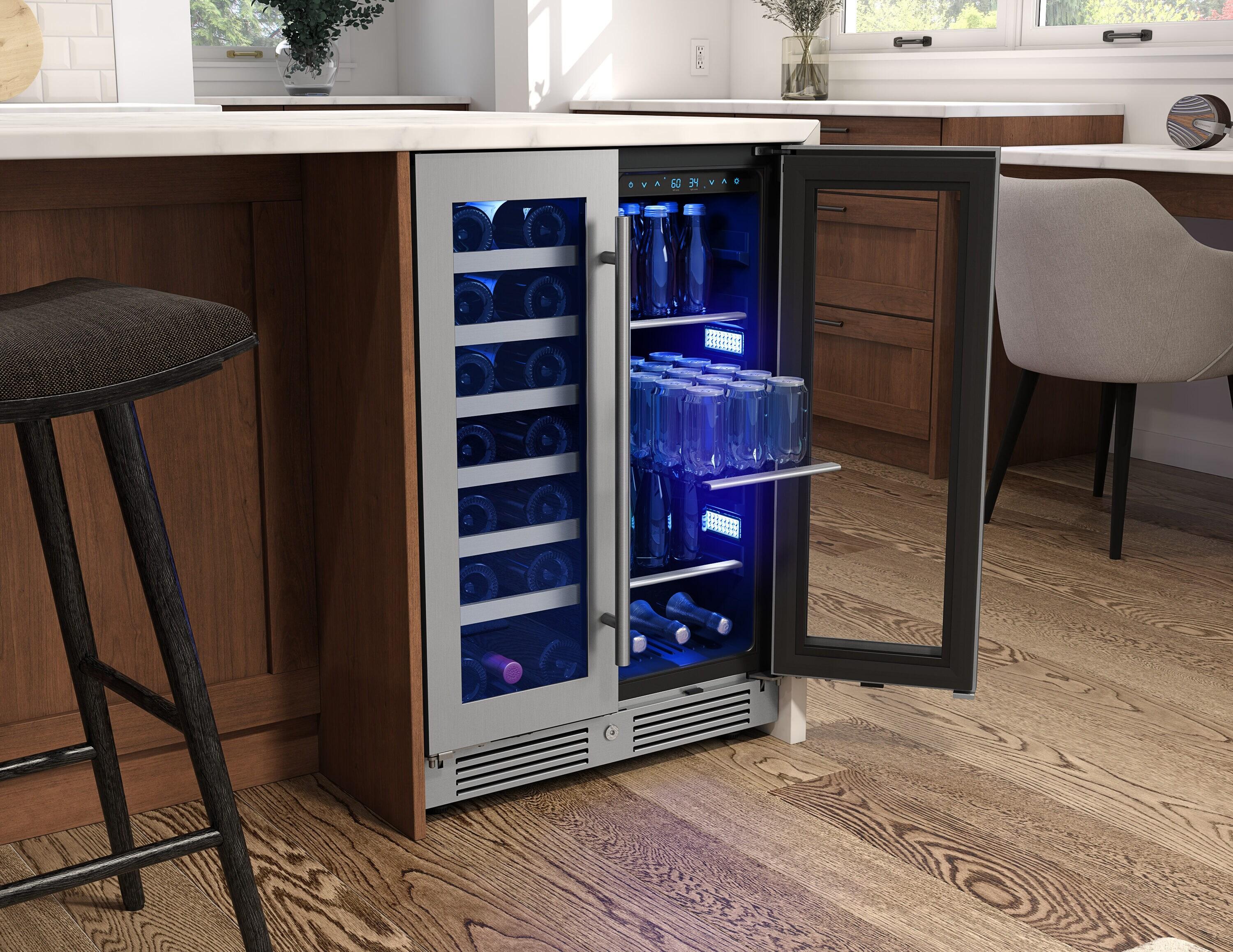 Zephyr Zephyr Presrv 24" 21-Bottle and 64-Can Dual Zone Wine and Beverage Cooler