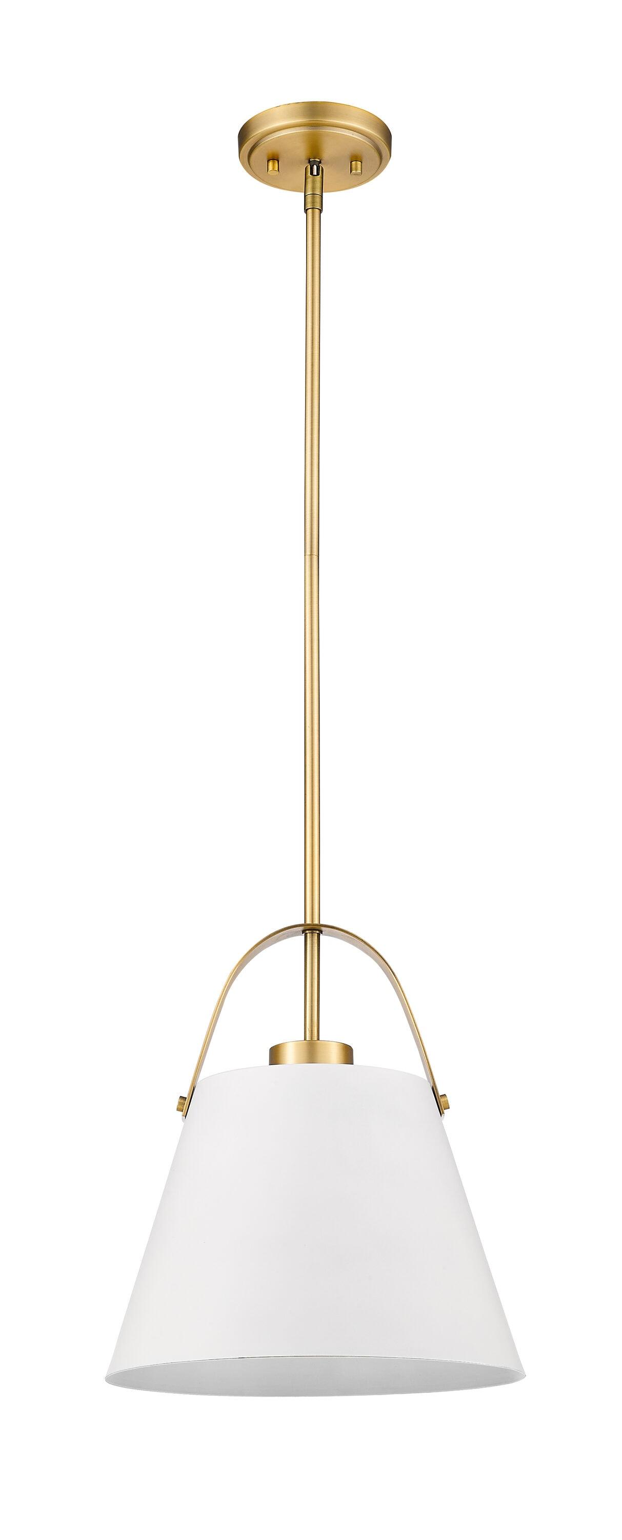 Z-Lite Z-Studio 1 - Light Pendant in  Matte White/Heritage Brass