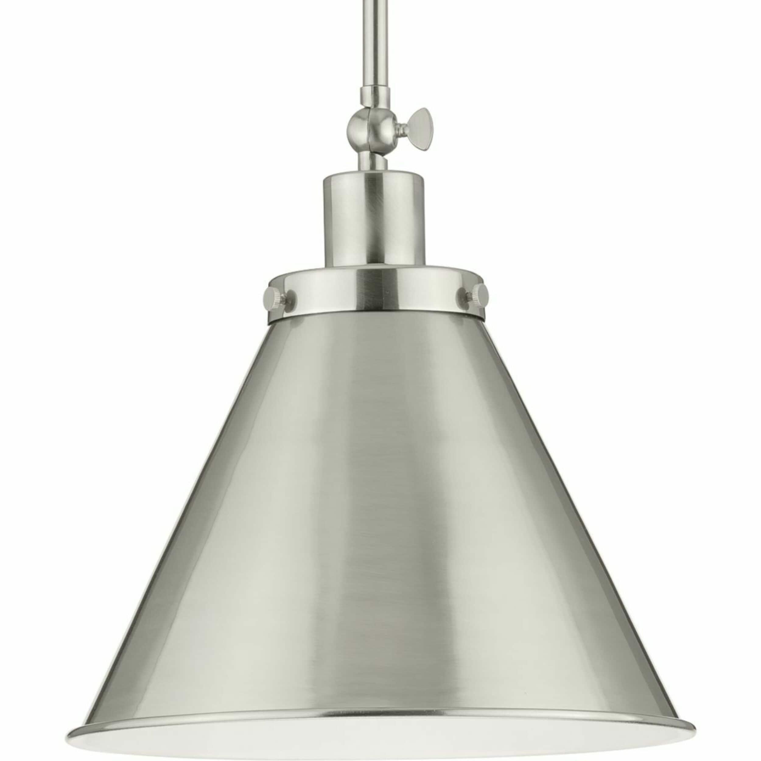 Progress Lighting Hinton 1-Light Pendant Brushed Nickel Steel Industrial Shade