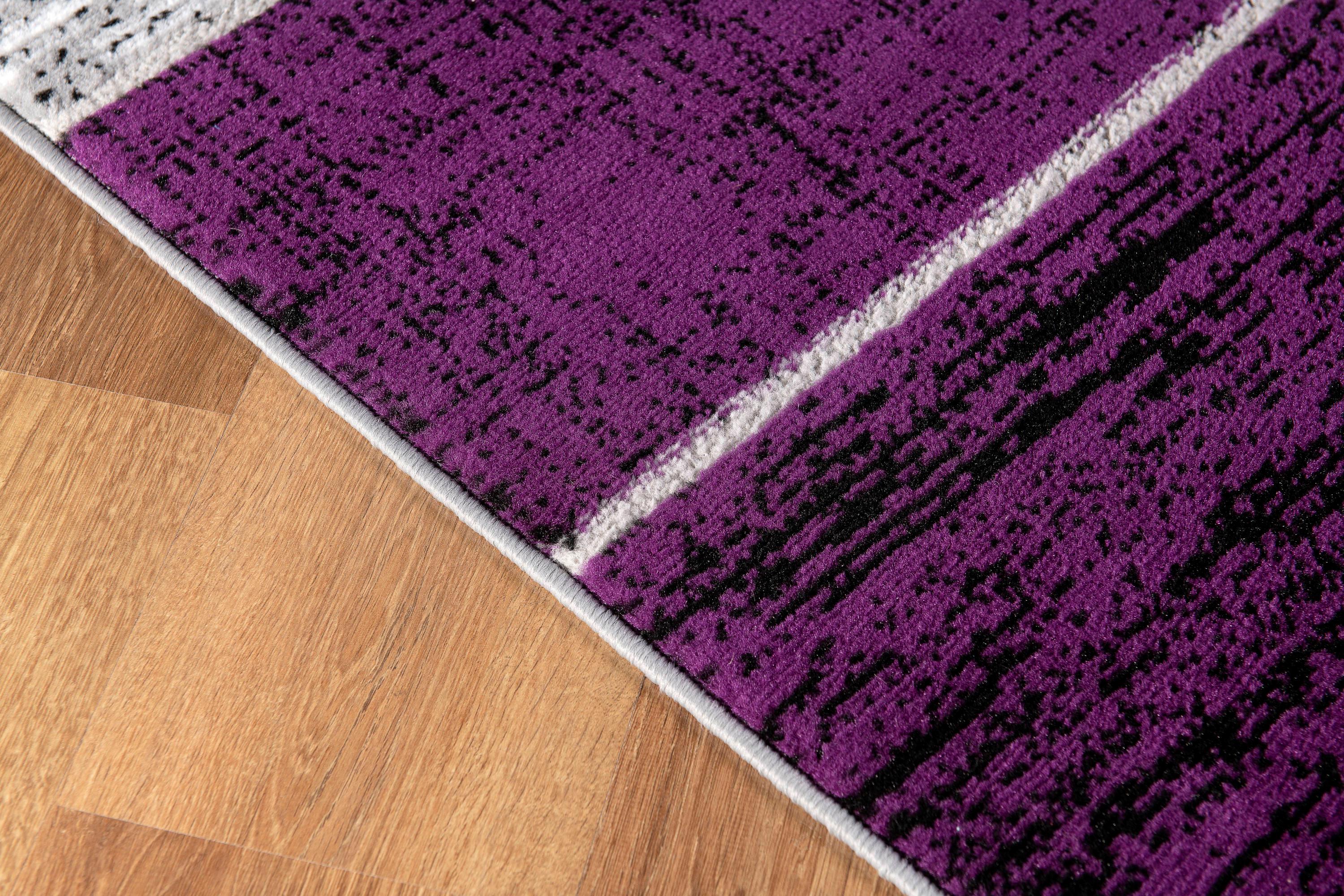 L Baiet SL973Z23 Verena Geometric Rug, Purple - 2 x 3 ft.