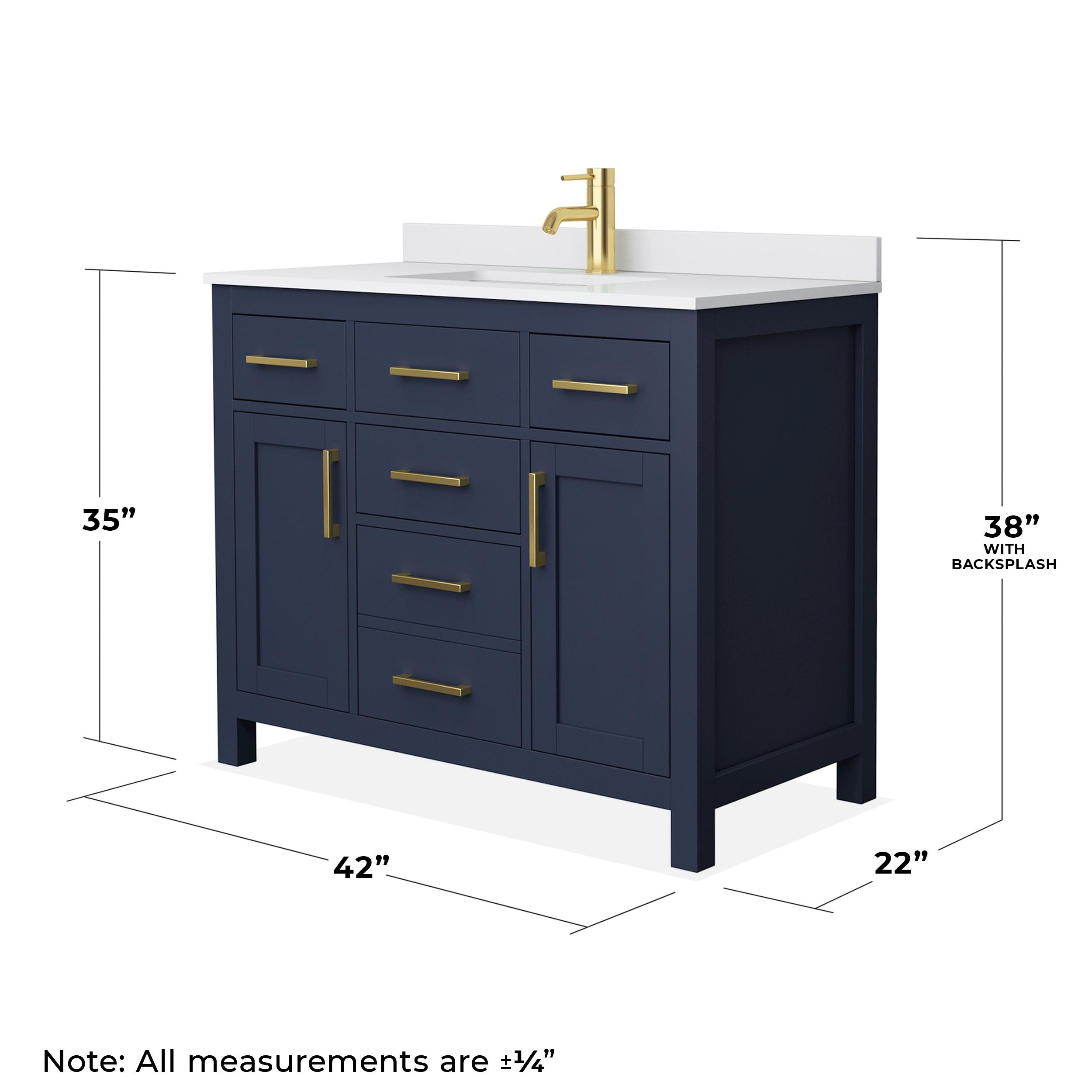 Beckett 42" Freestanding Single Bathroom Vanity with Cultured Marble Top