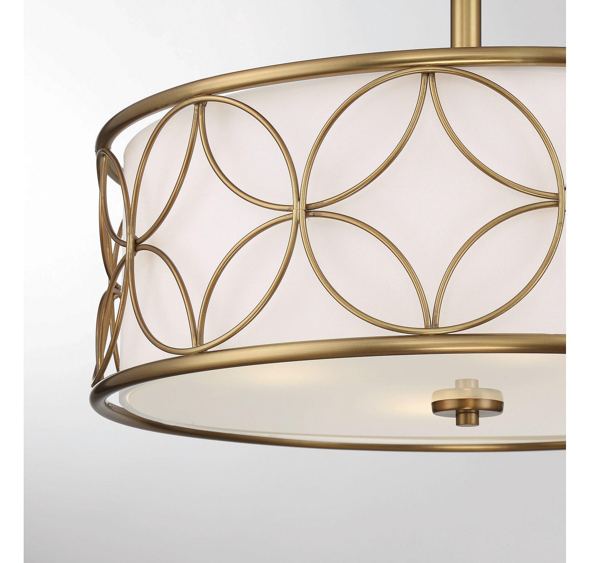 Savoy House Reid 4 - Light Semi-Flush Mount in  Warm Brass