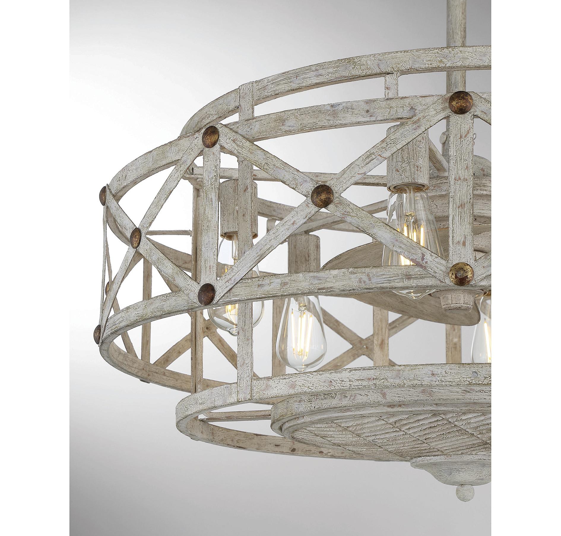 Provence with Gold Accents Six Light Fan D'lier from the Colonade Collection