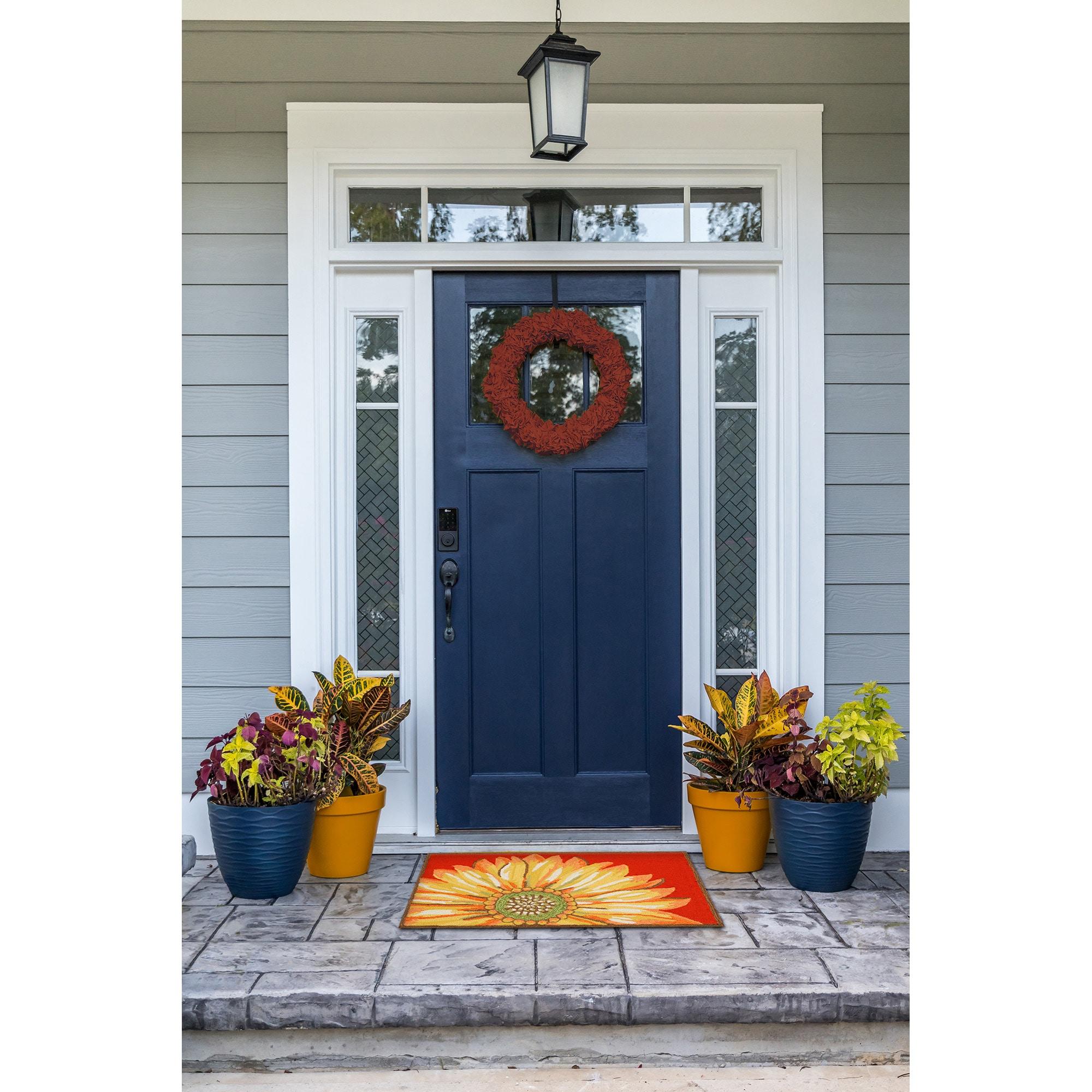 DBK Frontporch Sunflower Indoor/Outdoor Rug Yellow/Orange