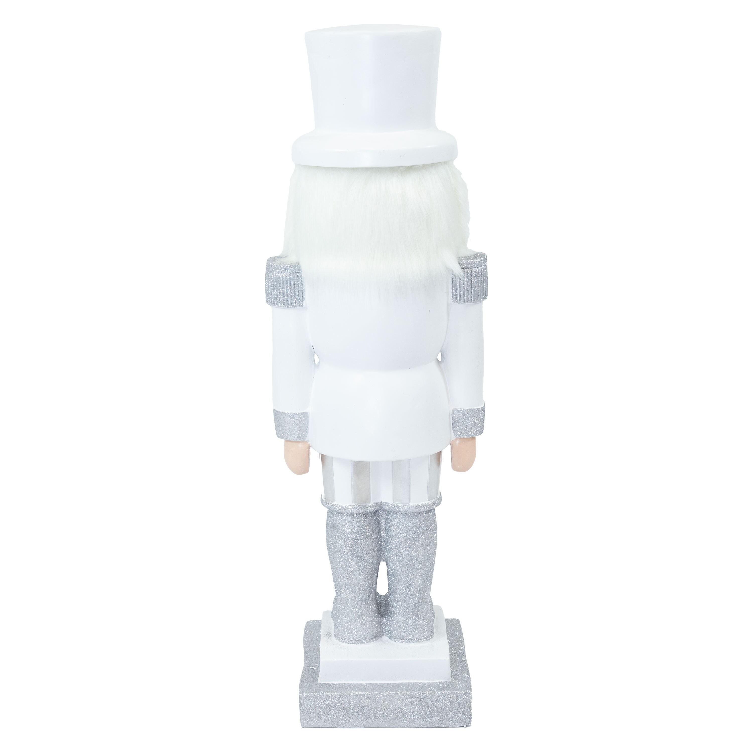 Sunnydaze 37" Sterling the Silver Christmas Nutcracker Statue - 2Pk