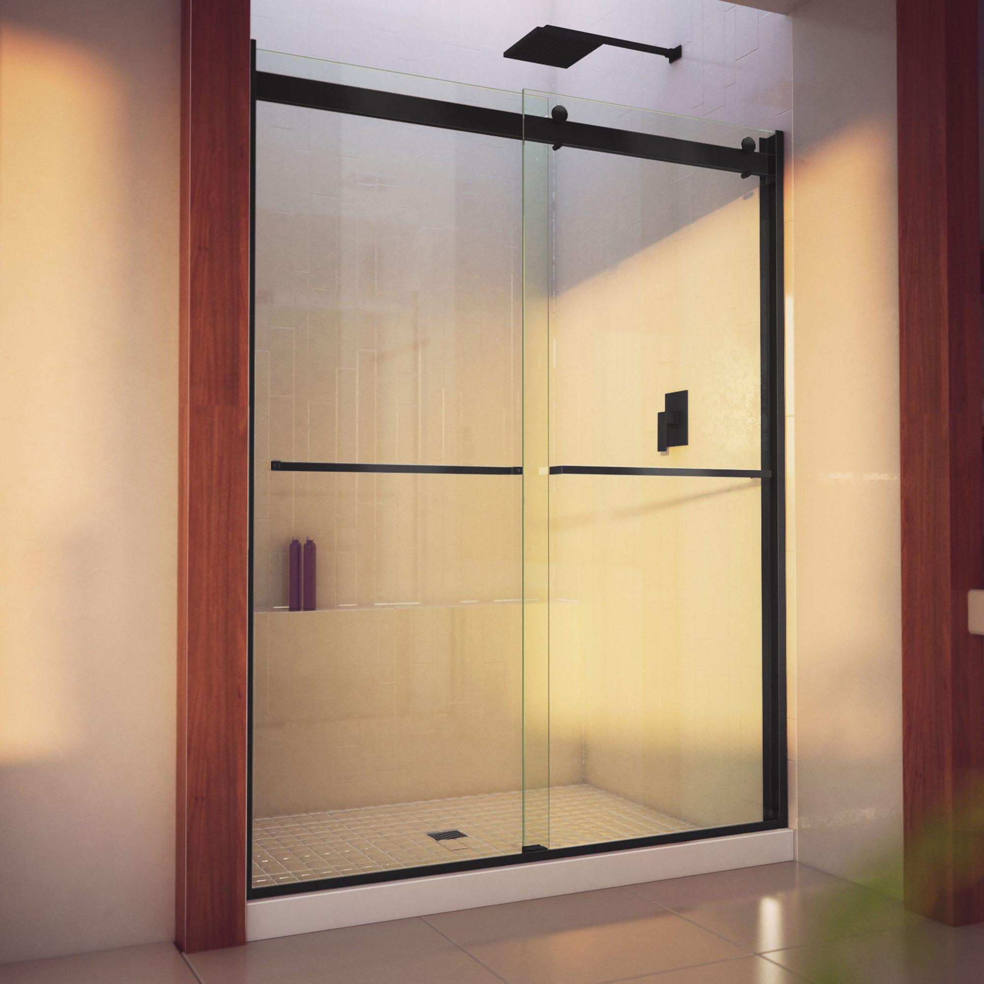 56" - 60" W 76" H Reversible Semi-Frameless Shower Door with ClearMax Technology