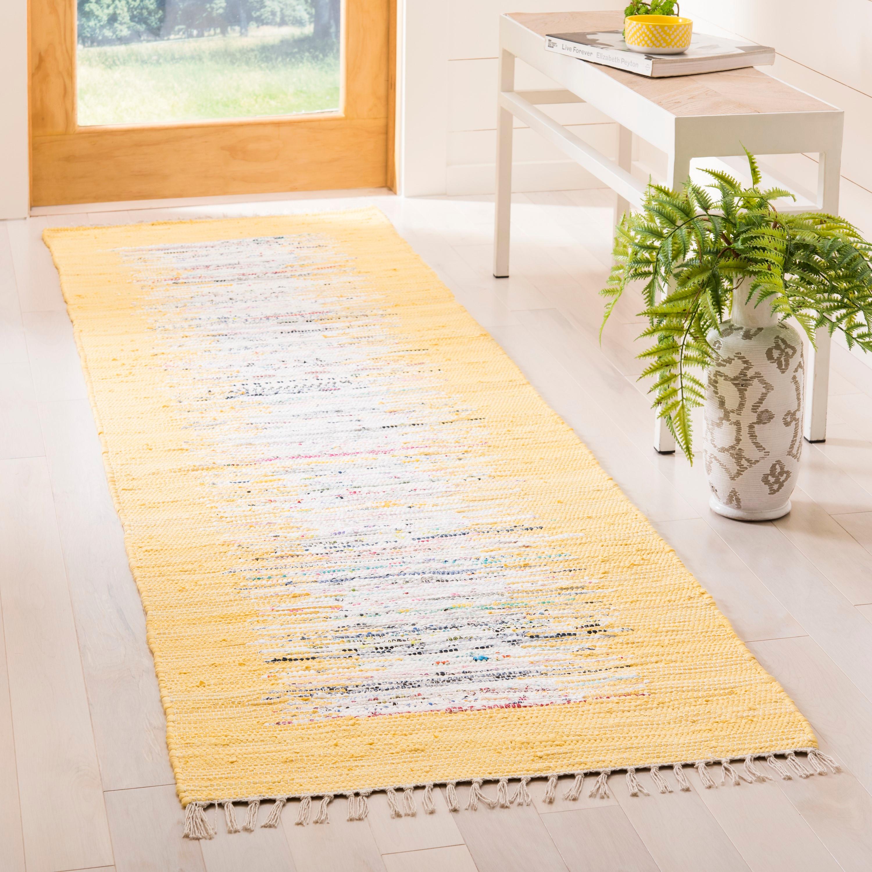 Montauk MTK711 Hand Woven Indoor Runner Rug - Ivory/Yellow - 2'3"x6' - Safavieh.