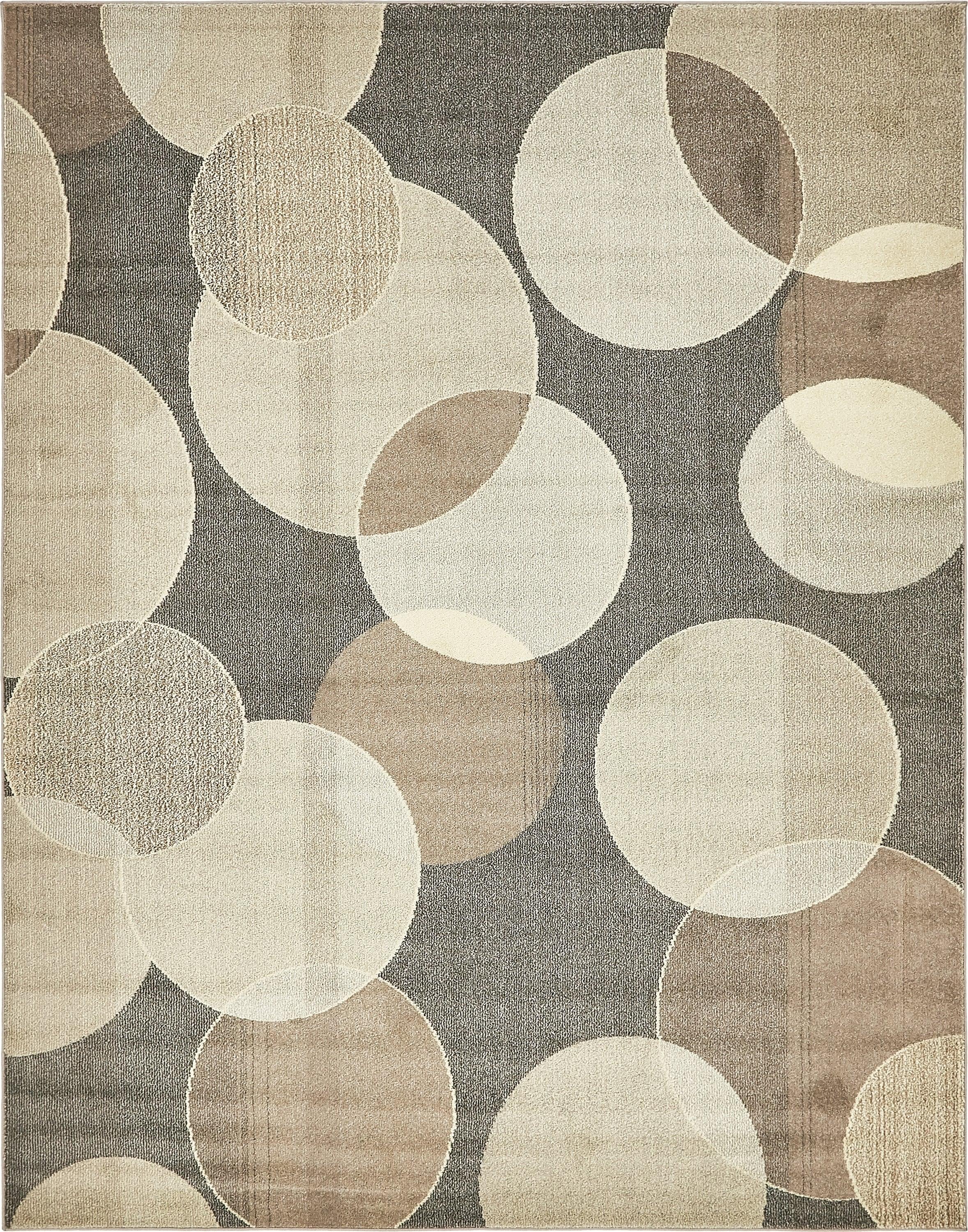 Chromatic Abstract Gray and Off-White 8' x 10' Area Rug