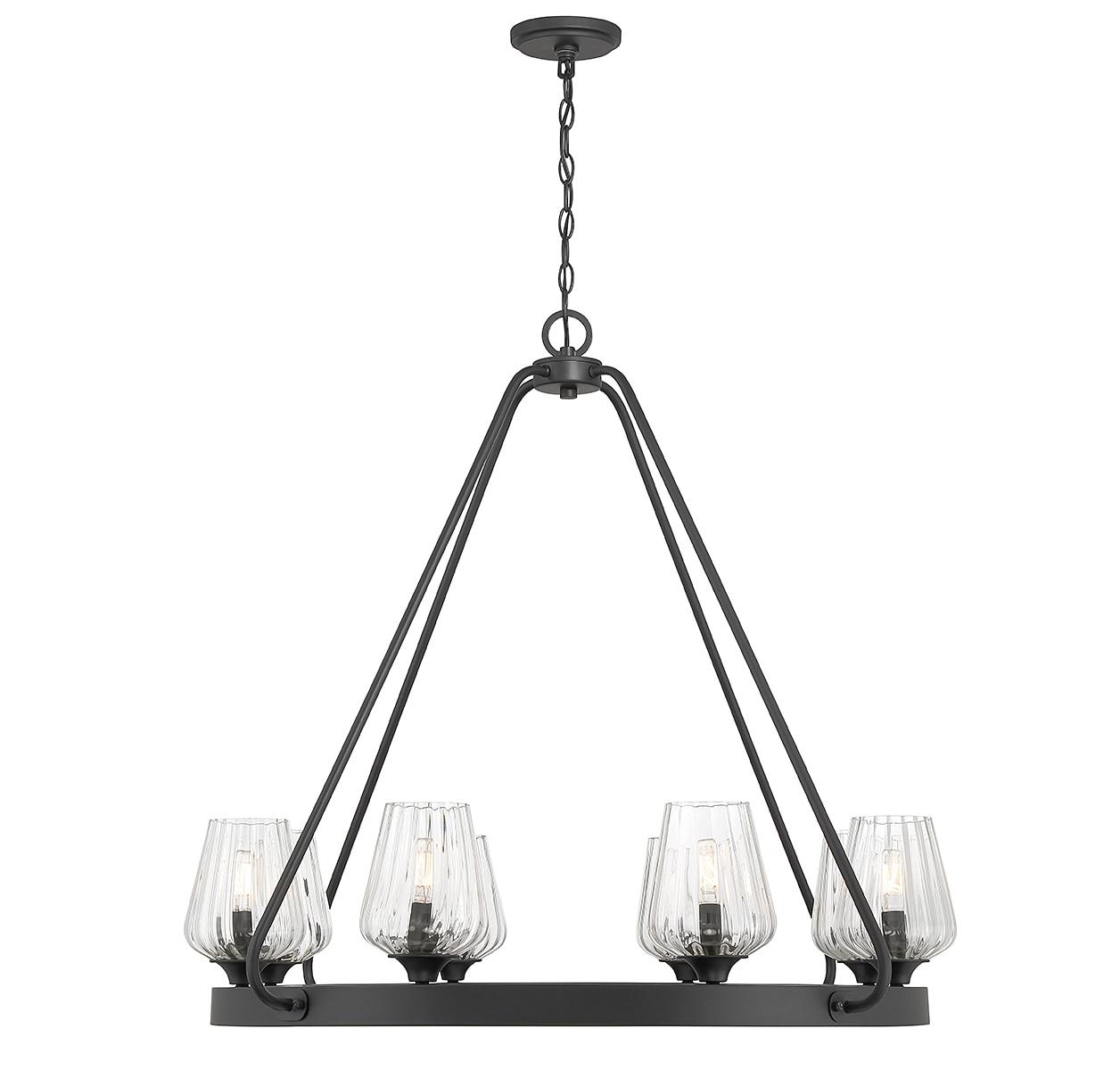 Savoy House Carlton 8 - Light Chandelier in  Matte Black