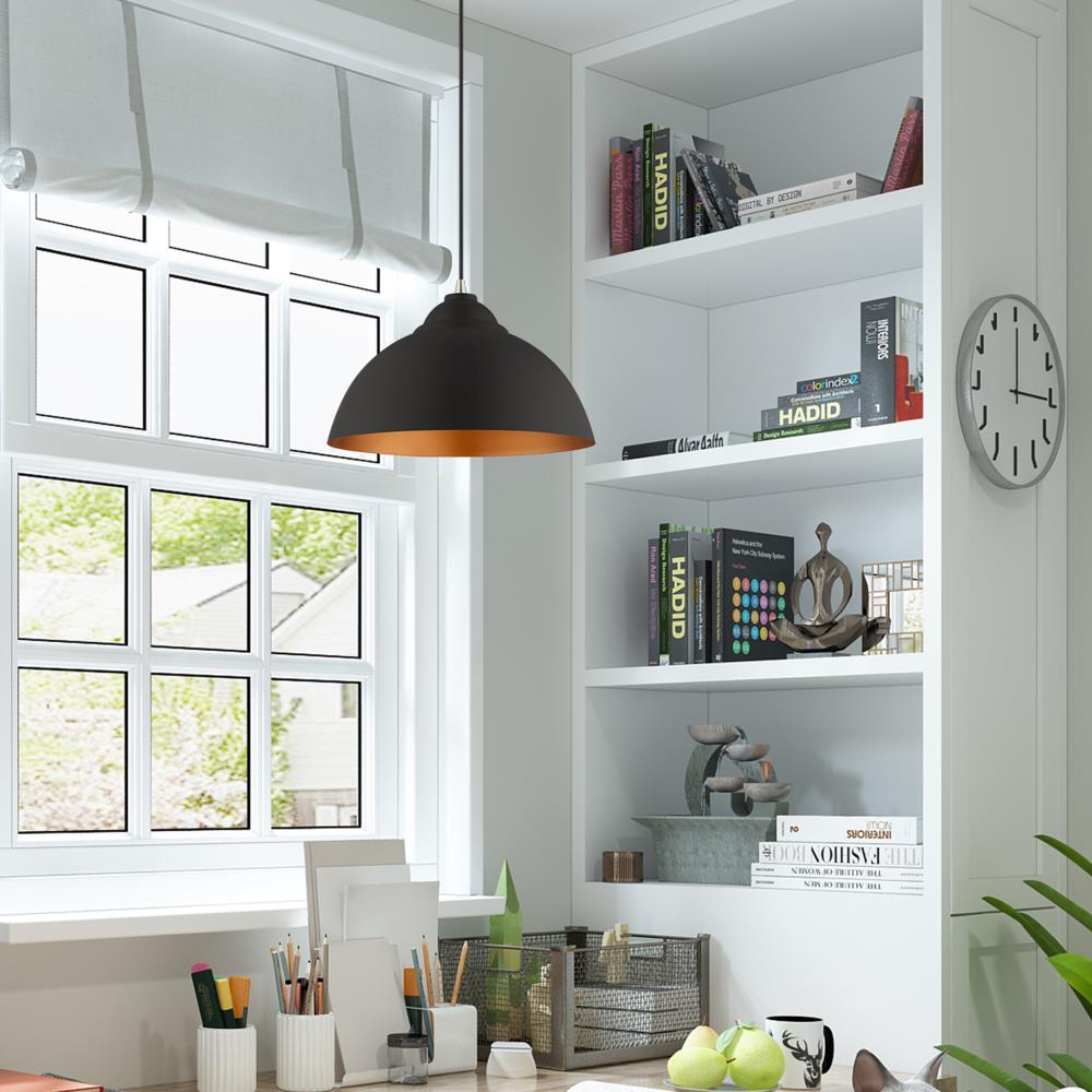 Livex Lighting Metal Shade 1 - Light Chandelier in  Black