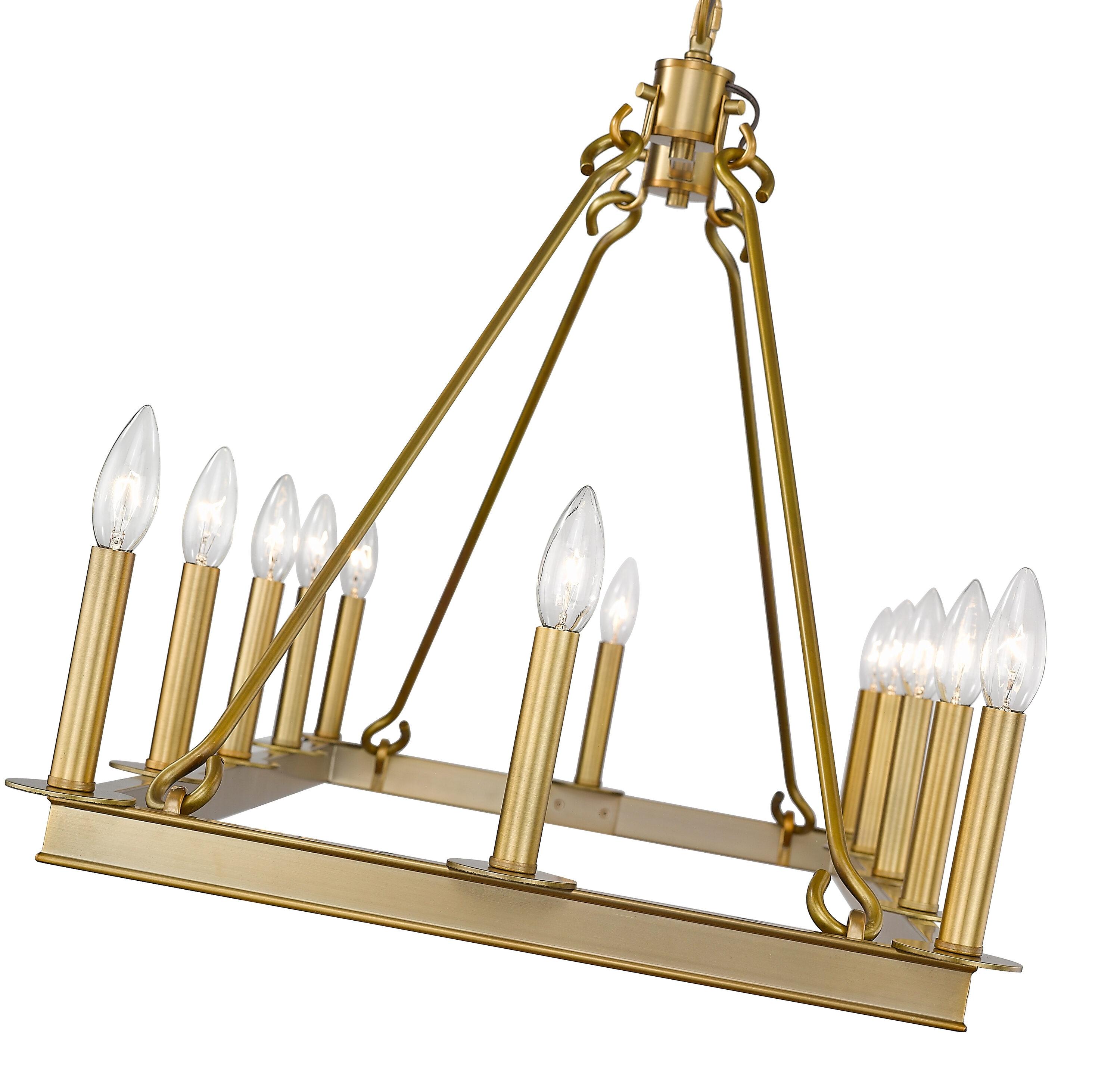 12 Light Island/Billiard In Linear Style 20 Inches Wide By 25 Inches High-Olde Brass Finish Z-Lite 482-12L-Obr