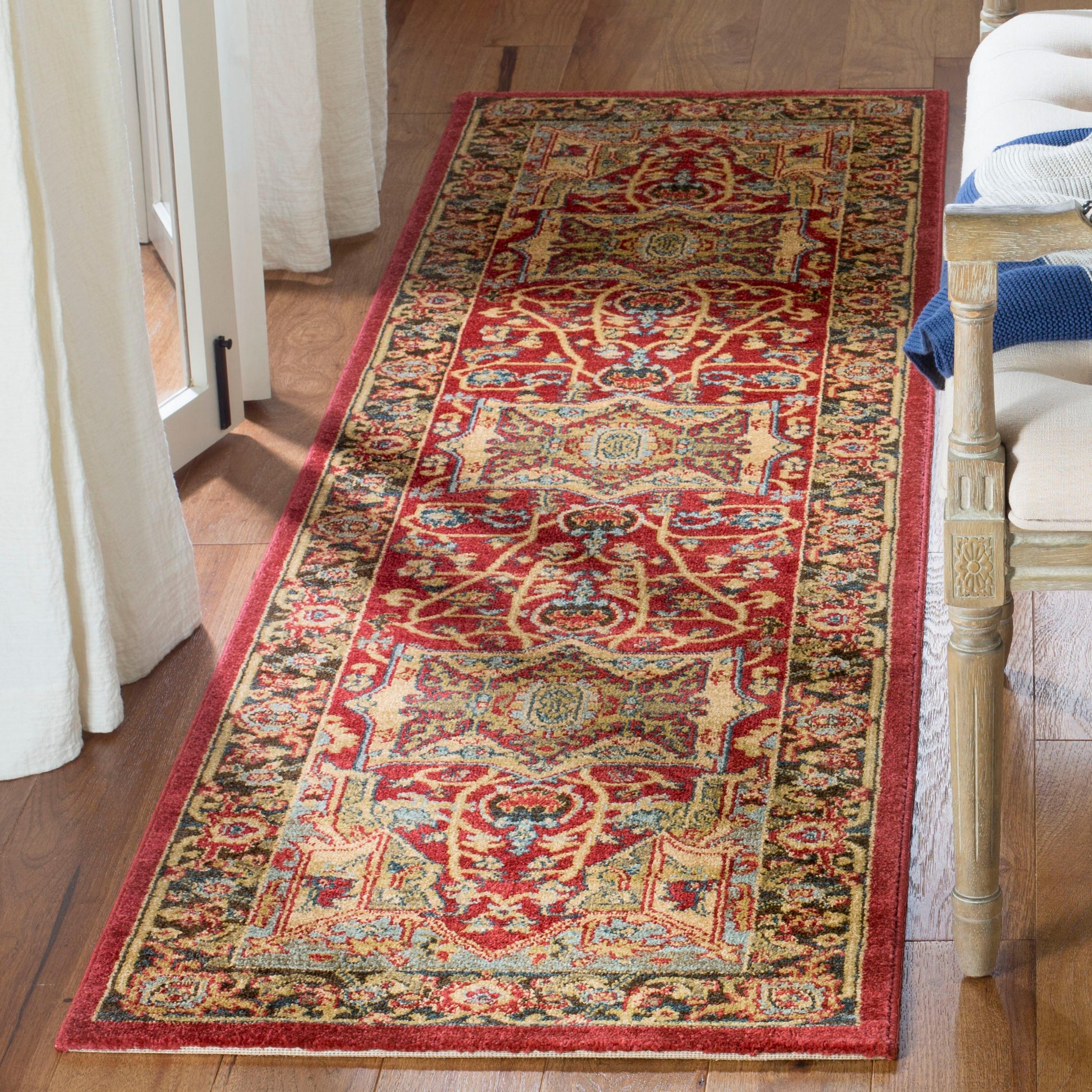 Mahal MAH625 Power Loomed Runner Rug - Natural/Navy - 2'2"x14' - Safavieh.