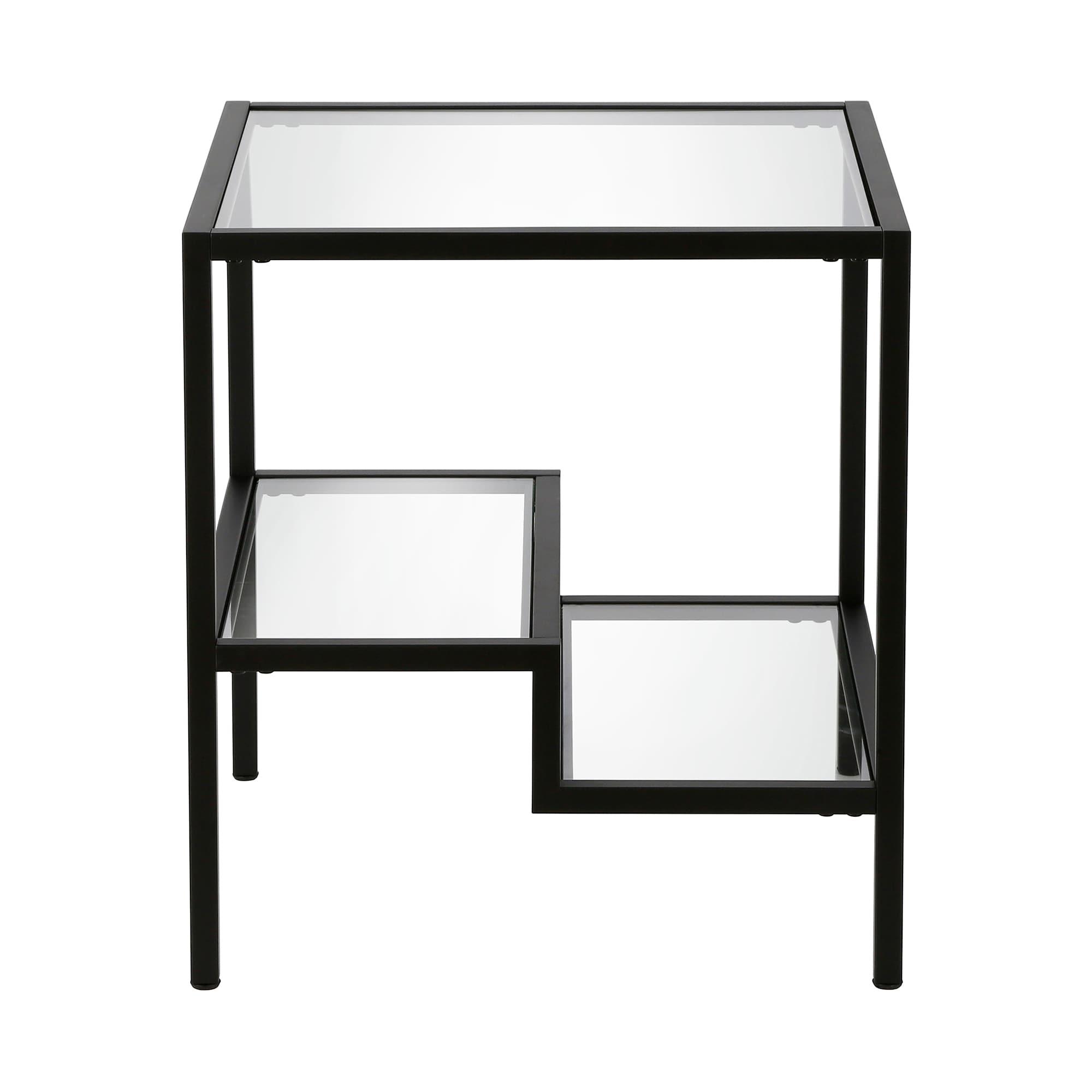 Evelyn&Zoe Lovett 20" Wide Square Side Table, Blackened Bronze