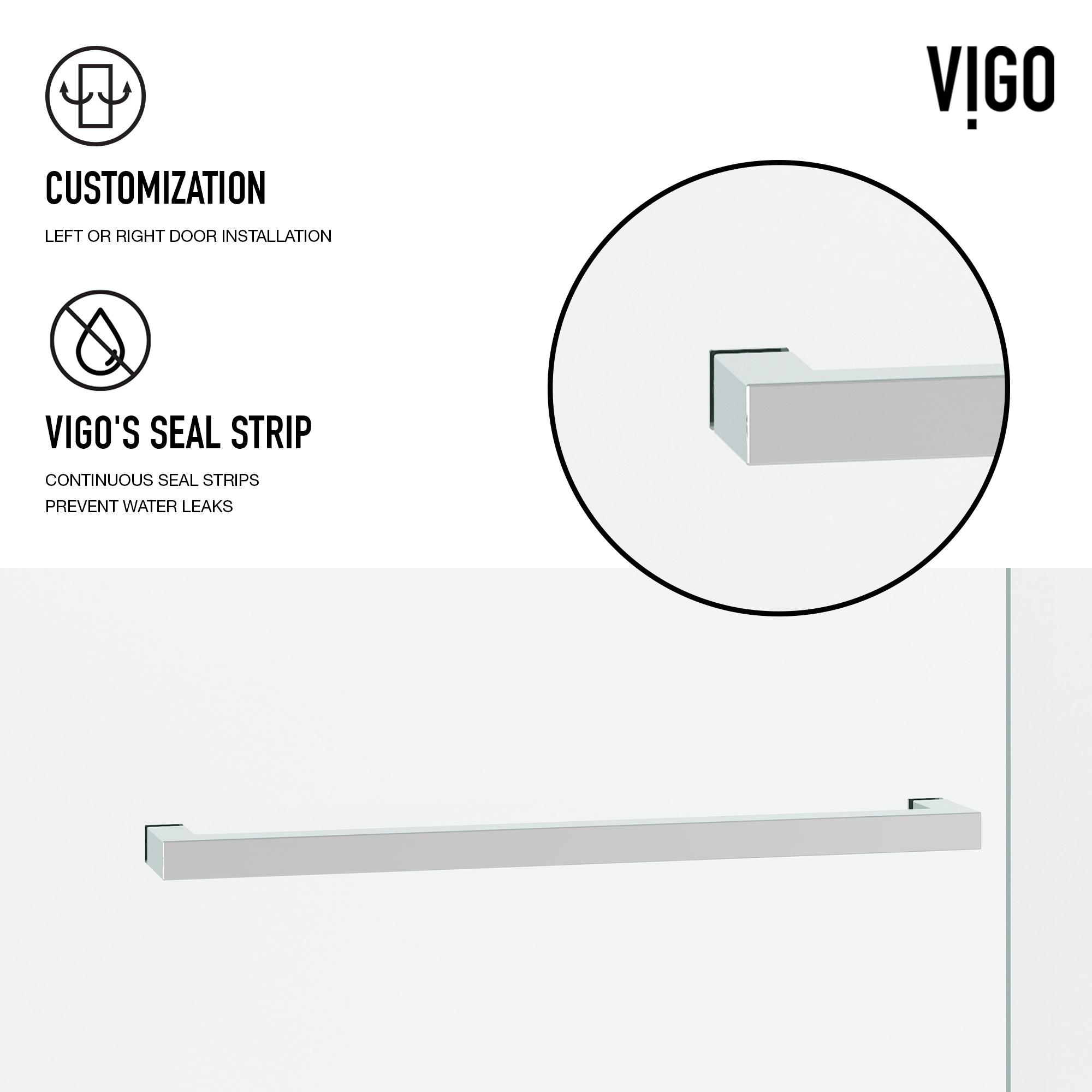 Houston 56-60" W x 66" H Double Sliding Frameless Tub Door with 3/8" Clear Glass