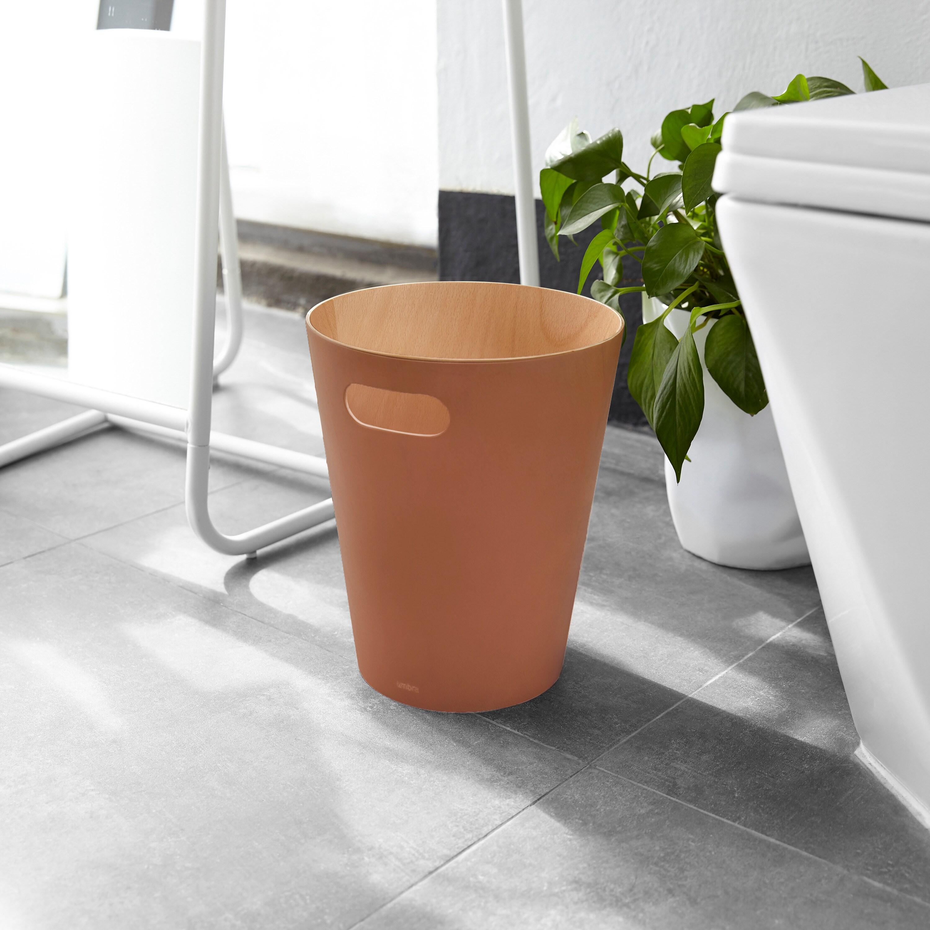 Umbra Woodrow Solid Wood Open Waste Basket - 2 Gallons