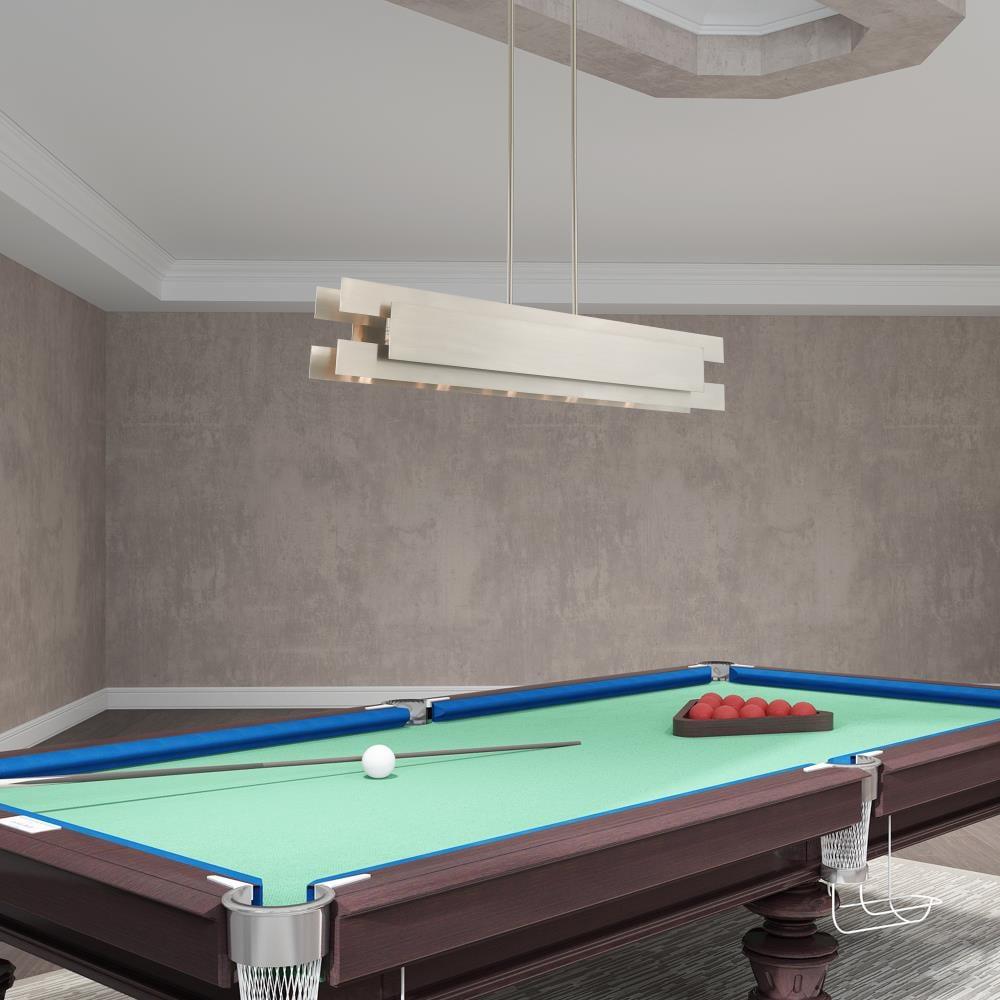 Modern Brushed Nickel 5-Light Linear Chandelier