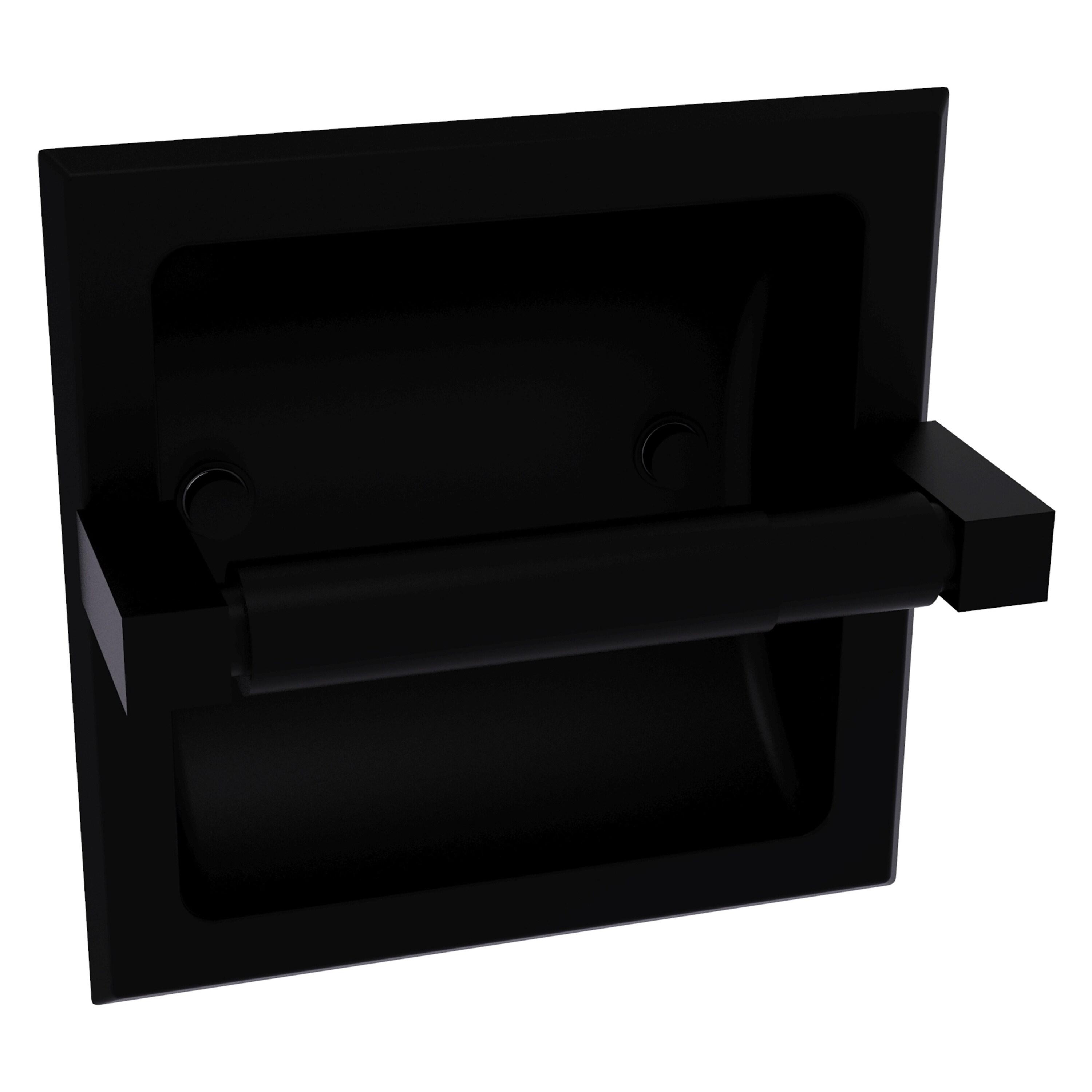 Montero Collection Recessed Toilet Paper Holder in Matte Black