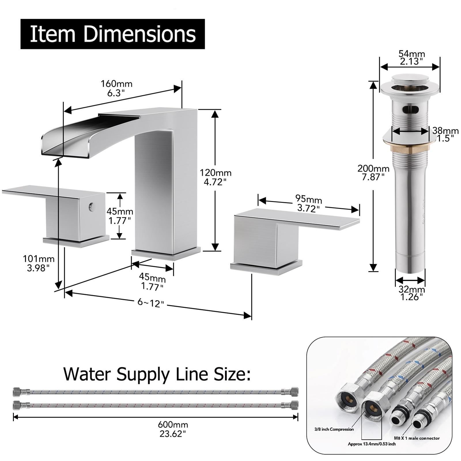 Widespread 2-handle Bathroom Faucet with Drain Assembly