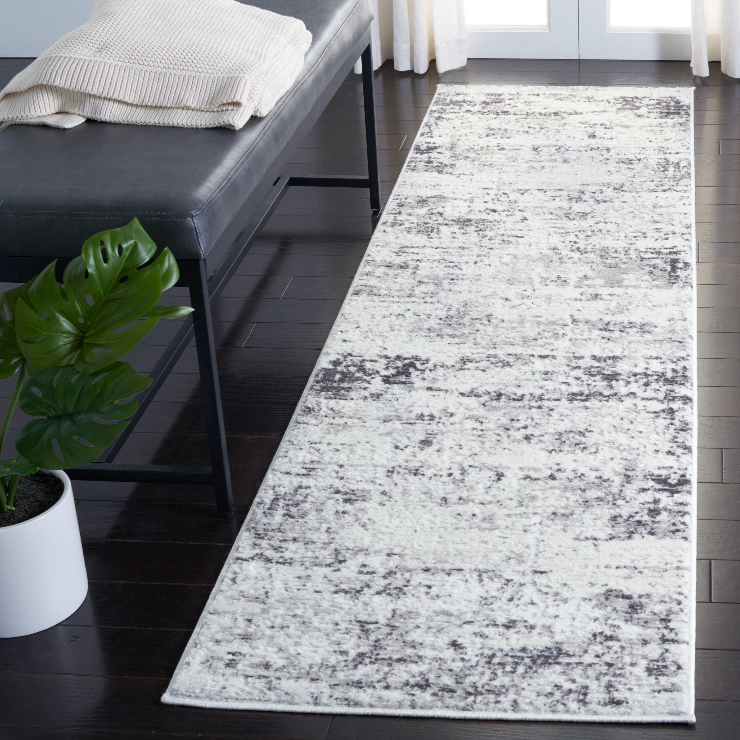 Amelia ALA700 Power Loomed Runner Rug - Ivory/Grey - 2'2"x12' - Safavieh.