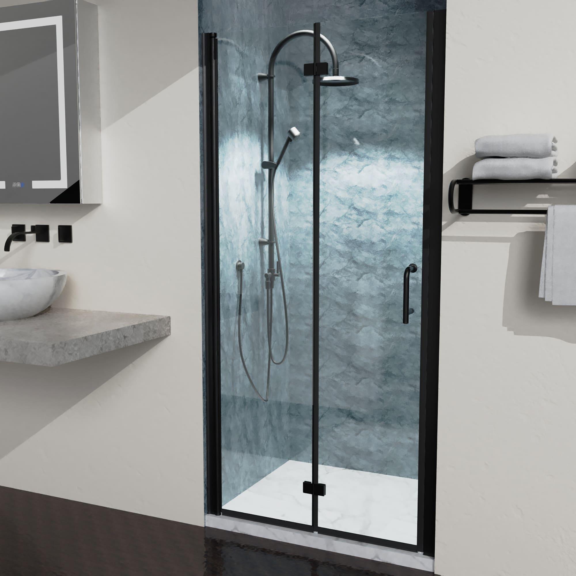 36'' W x 72'' H Bi-Fold Semi-Frameless Shower Door with Clear Glass