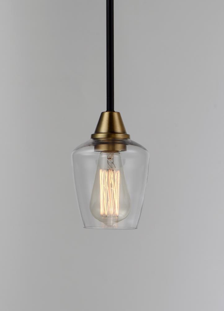 Maxim 96120CLBZAB 5 in. Goblet One-Light Mini Pendant Ceiling Light, Bronze & Antique Brass