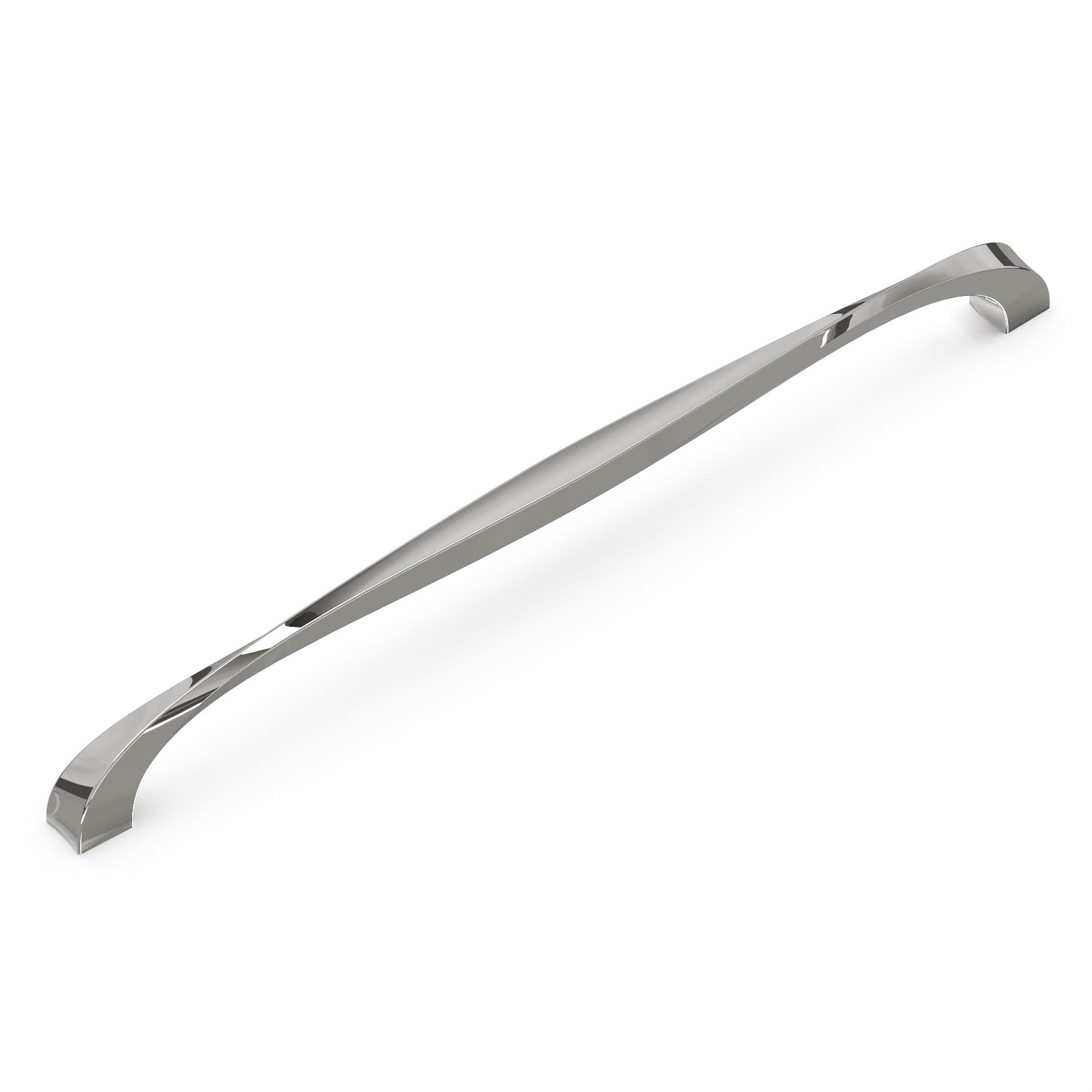 Hickory Hardware 1 Pack Solid Core Kitchen Cabinet Pulls, Luxury Cabinet Handles, Hardware for Doors & Dresser Drawers, 12 Inch Hole Center, Polished Nickel, Twist Collection