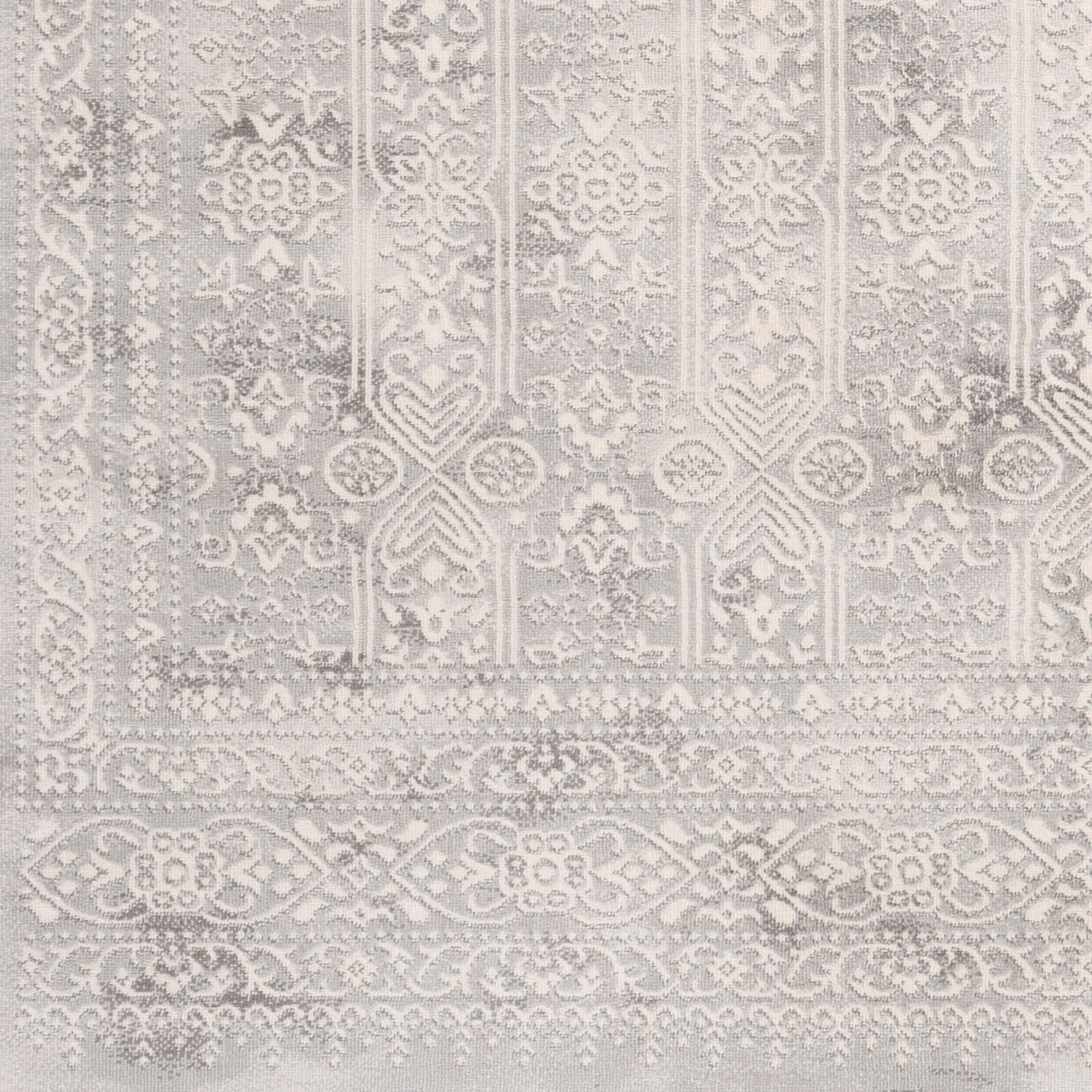 Reversible Gray Synthetic 9' x 12' Easy Care Area Rug