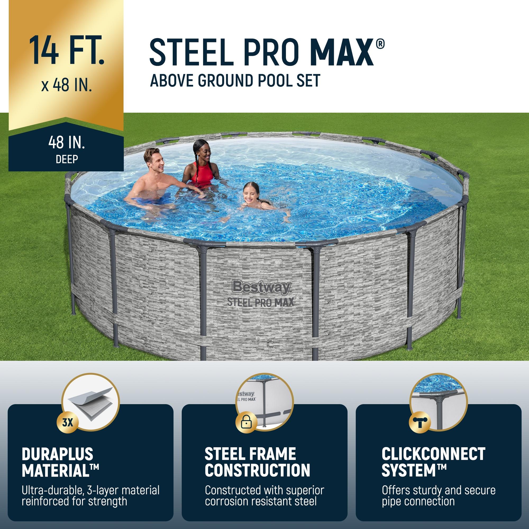 Bestway Steel Pro MAX 14' x 48" Round Above Ground Swimming Pool Set