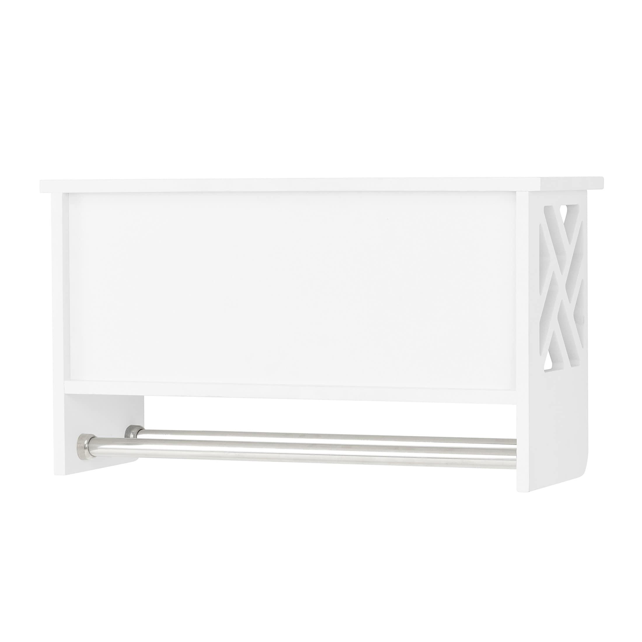 Coventry Bath Shelf with Two Towel Rods White - Alaterre Furniture