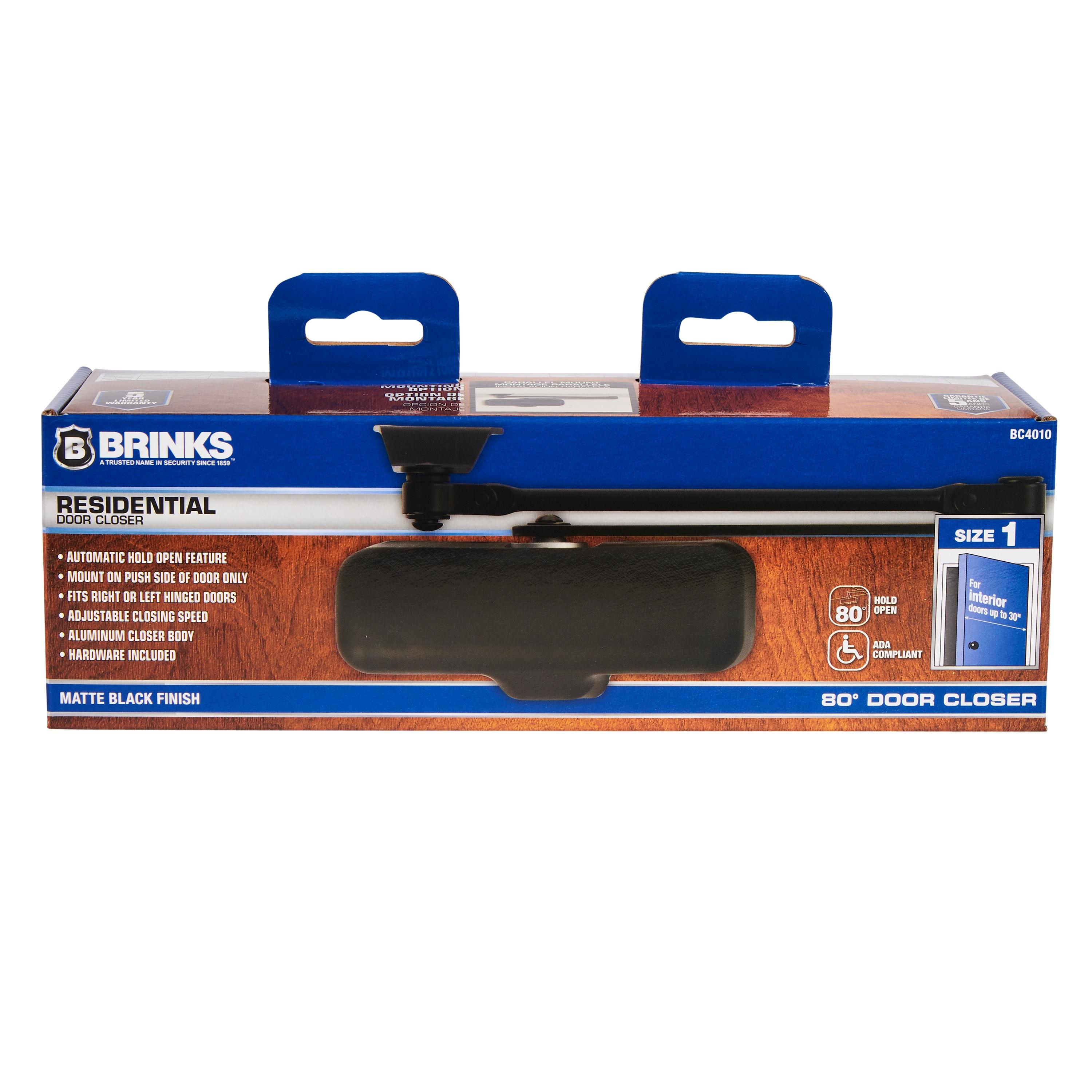 Brinks BC4010 Hydraulic Door Closer, Steel, Black