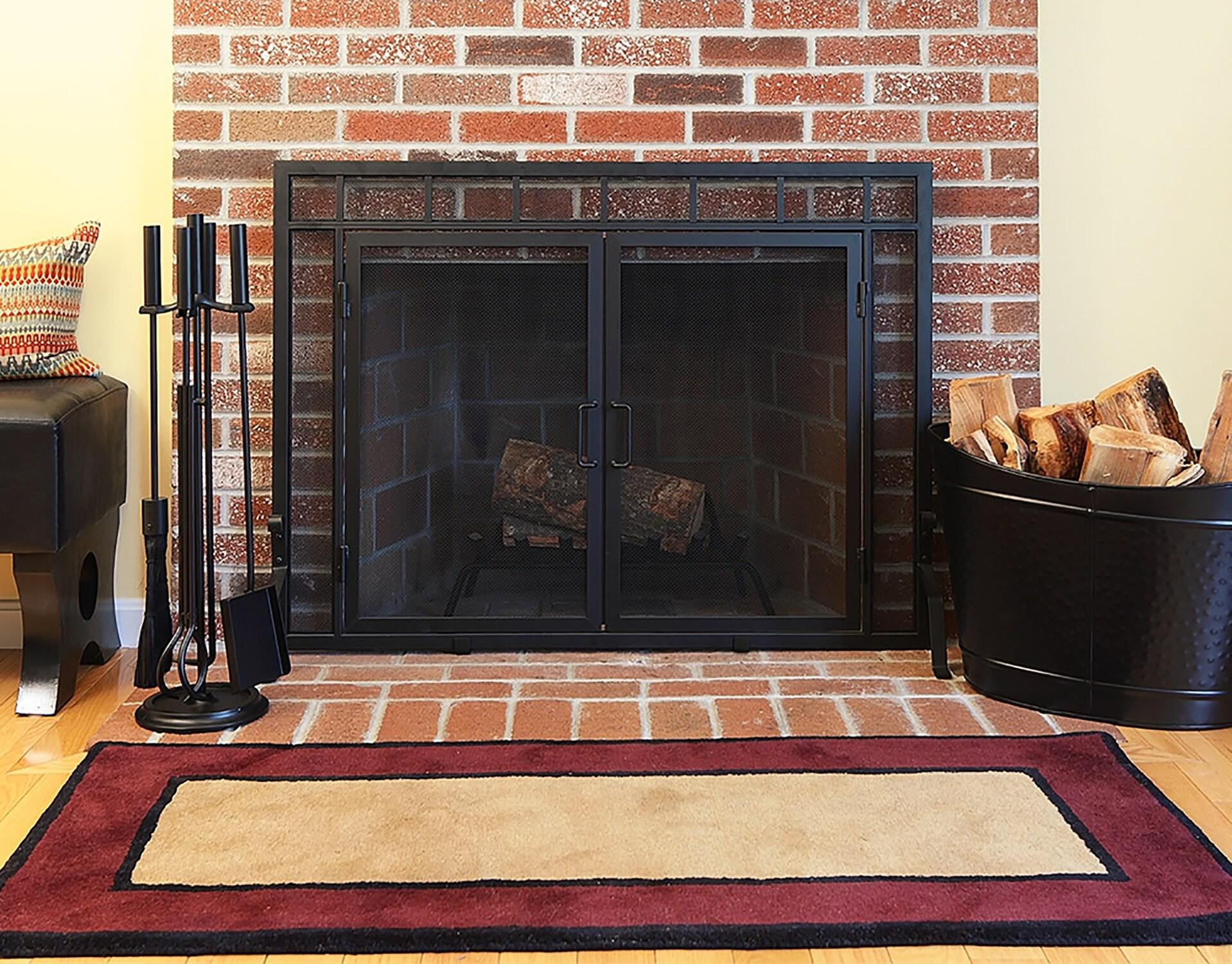Achla Designs 23" Oval Wood Bin Fireplace Log Holder Black