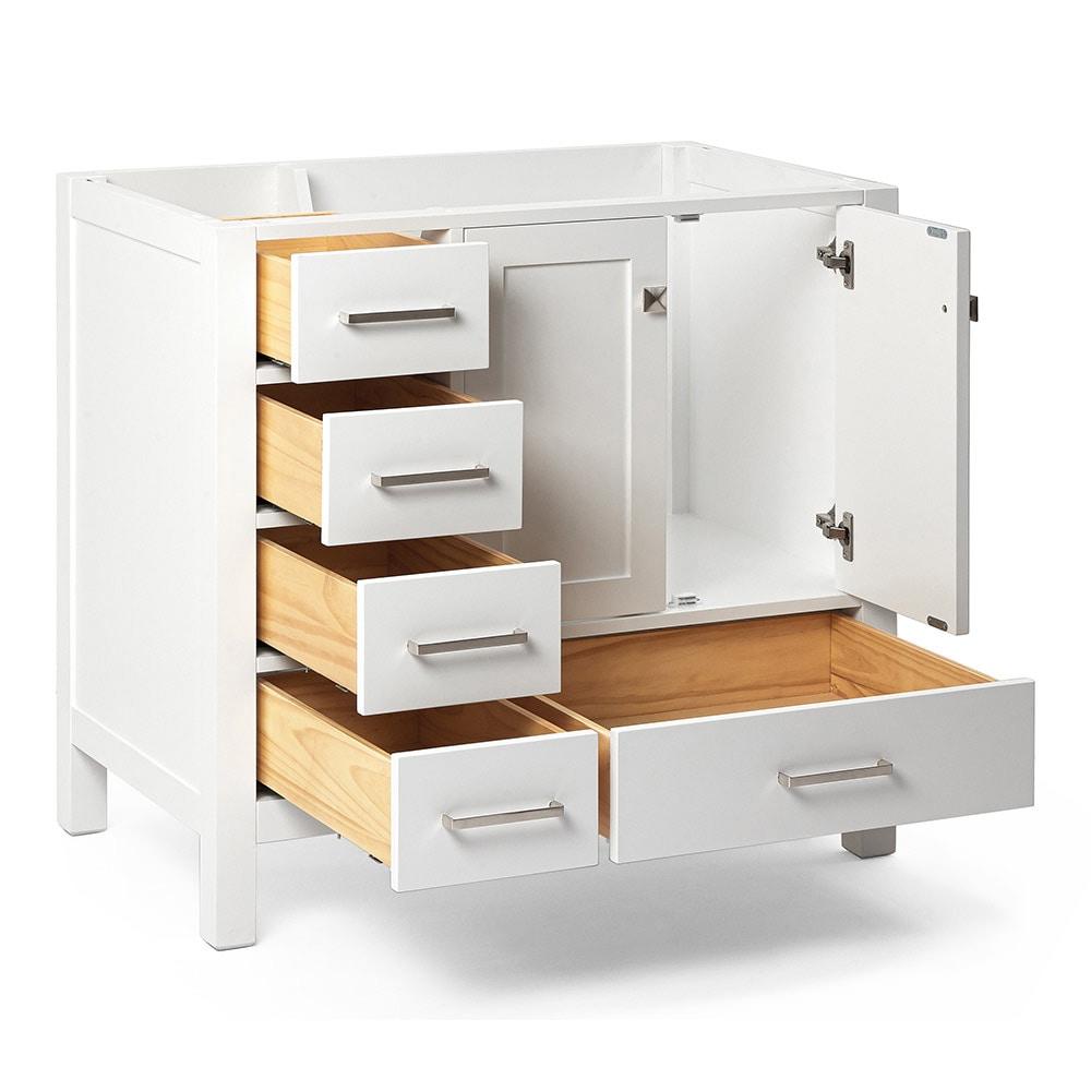 Ariel A037s-R-Bc Cambridge 36" Single Free Standing Wood Vanity Cabinet Only - White