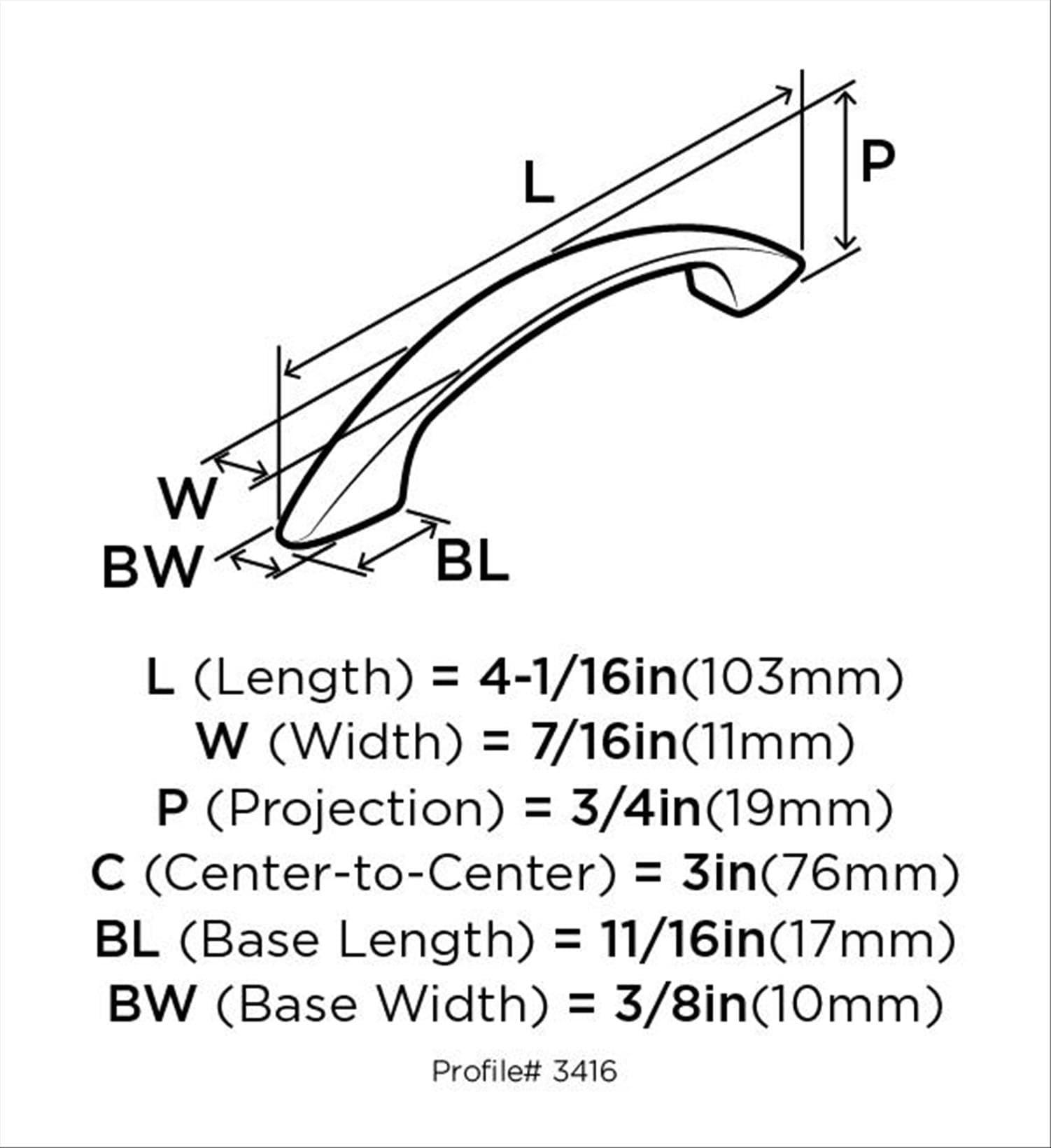 Allison 3" Center to Center Arch Pull