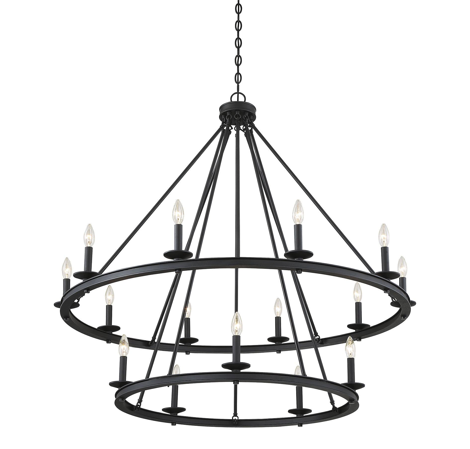 Traditional Fifteen Light Chandelier-Matte Black Finish Bailey Street Home 159-Bel-2893935