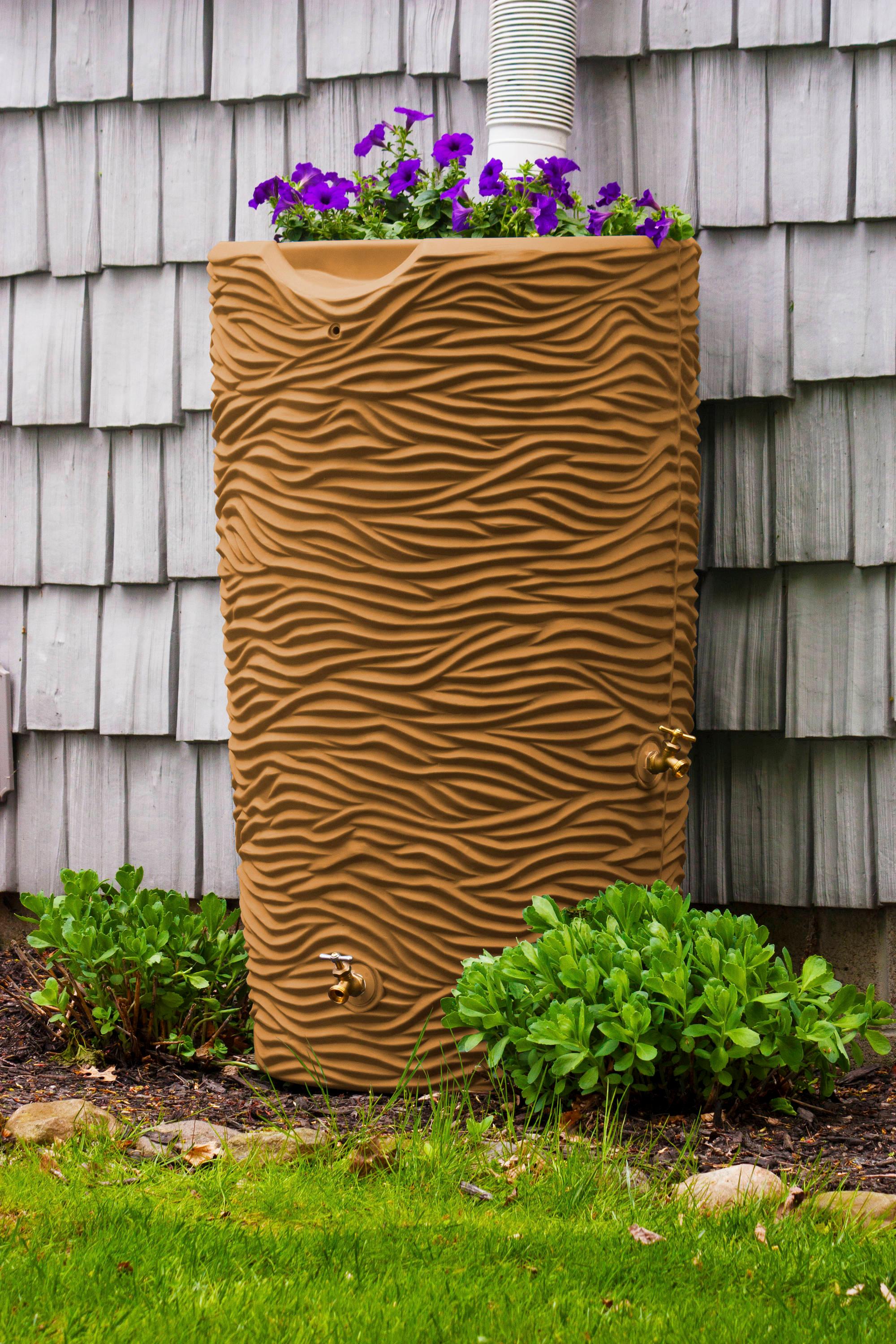 Loon Peak® Loon Peak® 65 Gallons Plastic Drainable Planter Rain Barrel