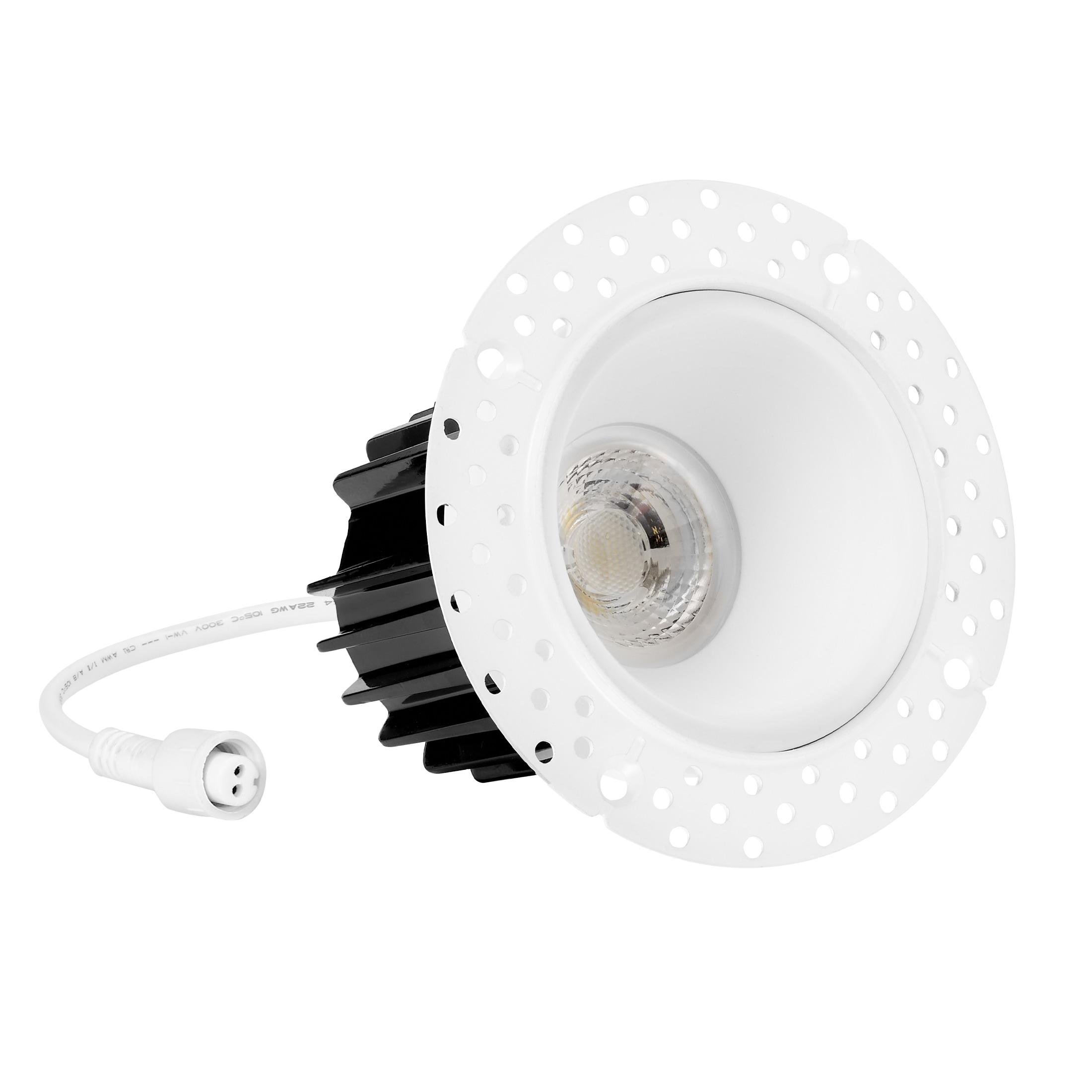 Maxxima 2 in. Trimless Ultra-Thin Recessed Anti-Glare LED Downlight Canless IC Rated 600 Lumens 5 Color Temperature Selectable 2700K/3000K/3500K/4000K/5000K Dimmable 90 CRI 5 CCT Slim J-Box Included