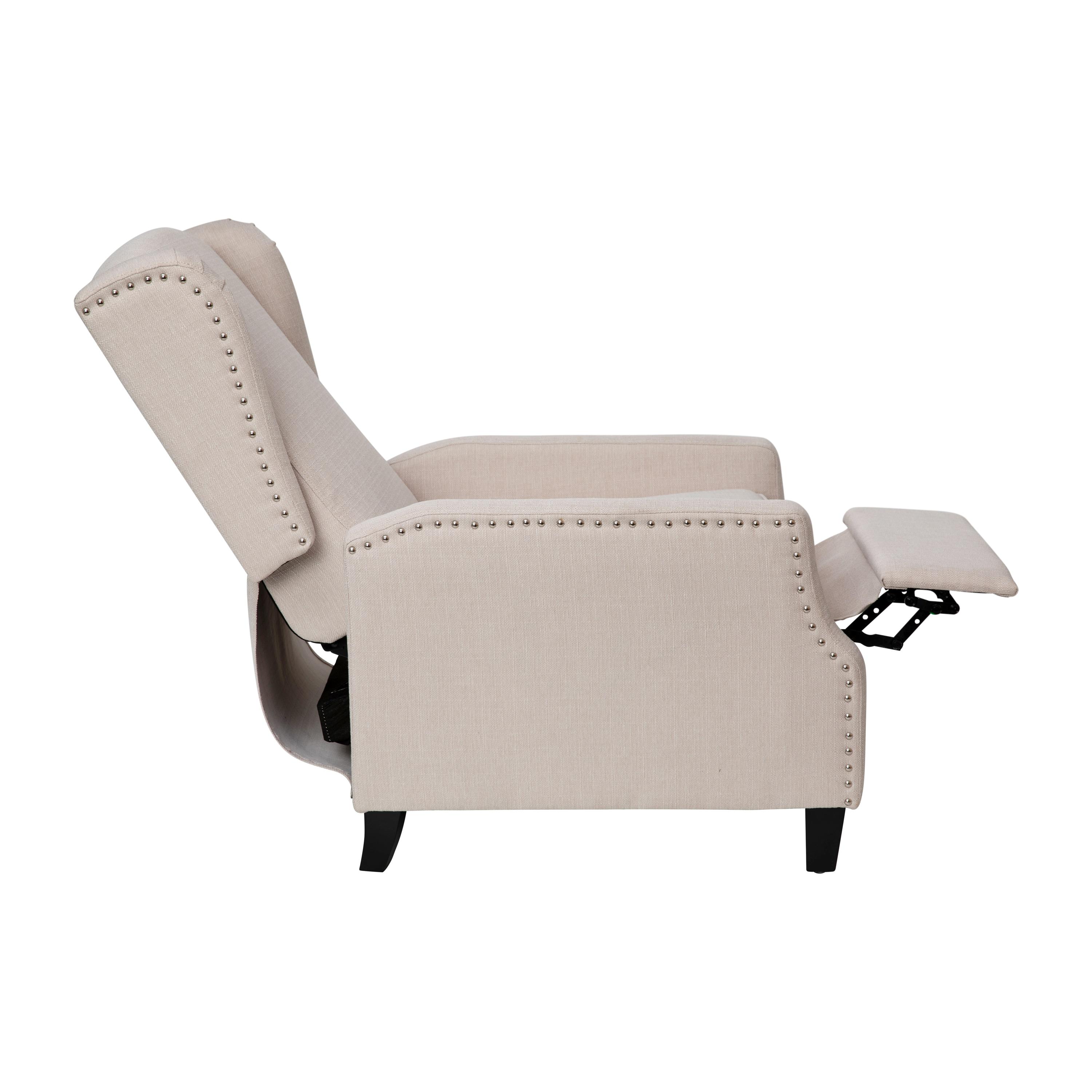 Fulton Polyester Fabric Upholstered Slim Wingback Push Back Recliner by Flash Furniture