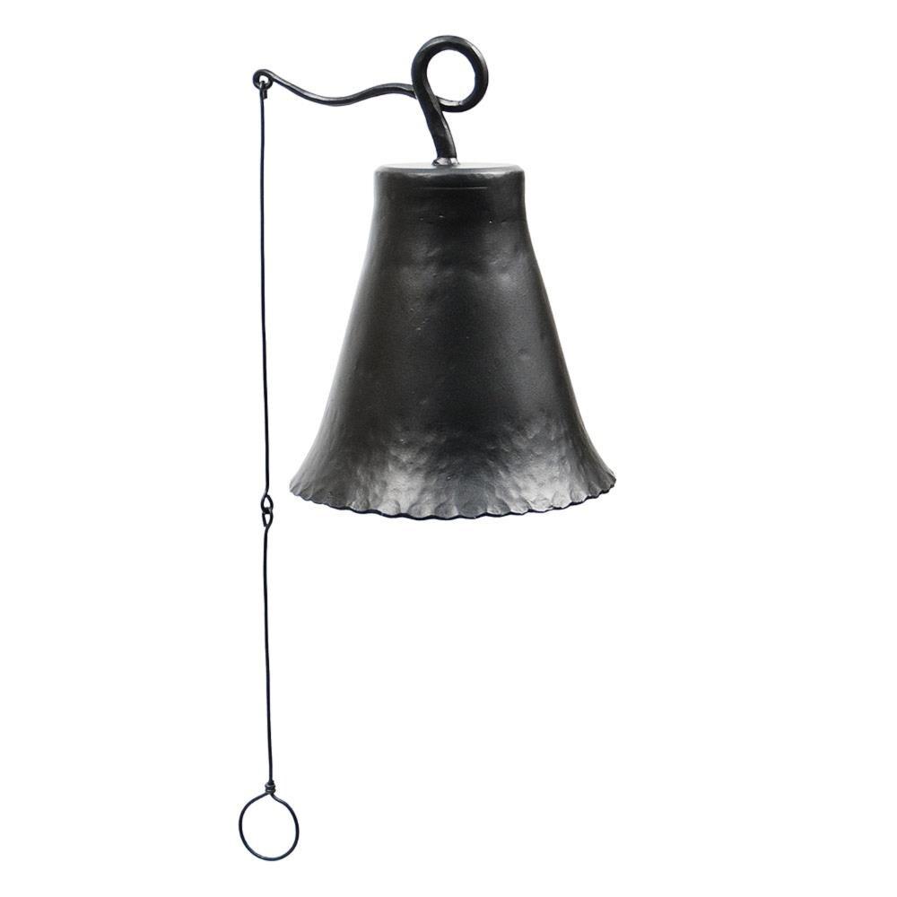 Large Wrought Iron Old Time Farmhouse Style Bell Black - ACHLA Designs: Weather-Resistant, No Assembly Required