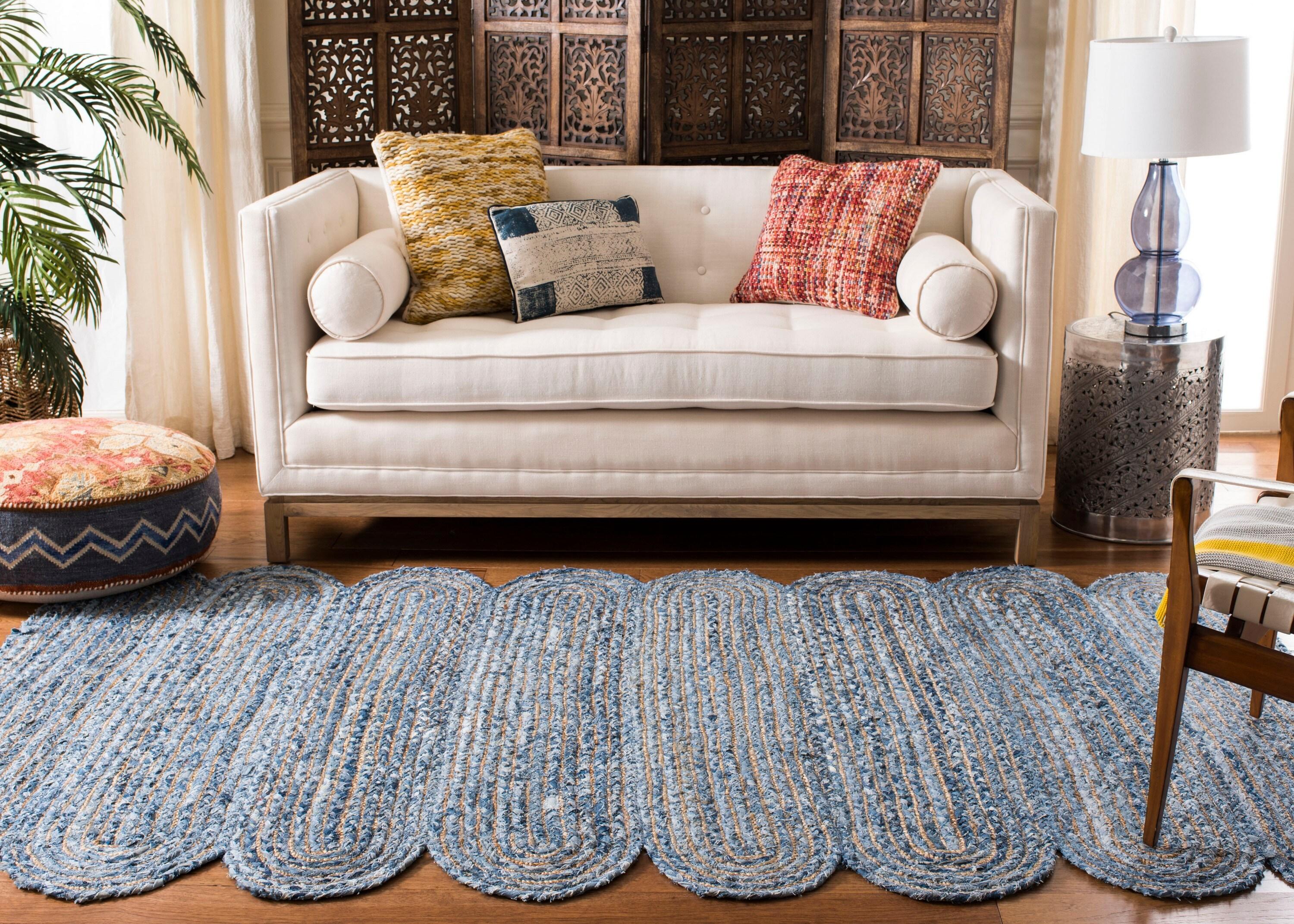 Cape Cod CAP208 Woven Indoor Accent Rug - Blue/Natural - 3'x5' - Safavieh