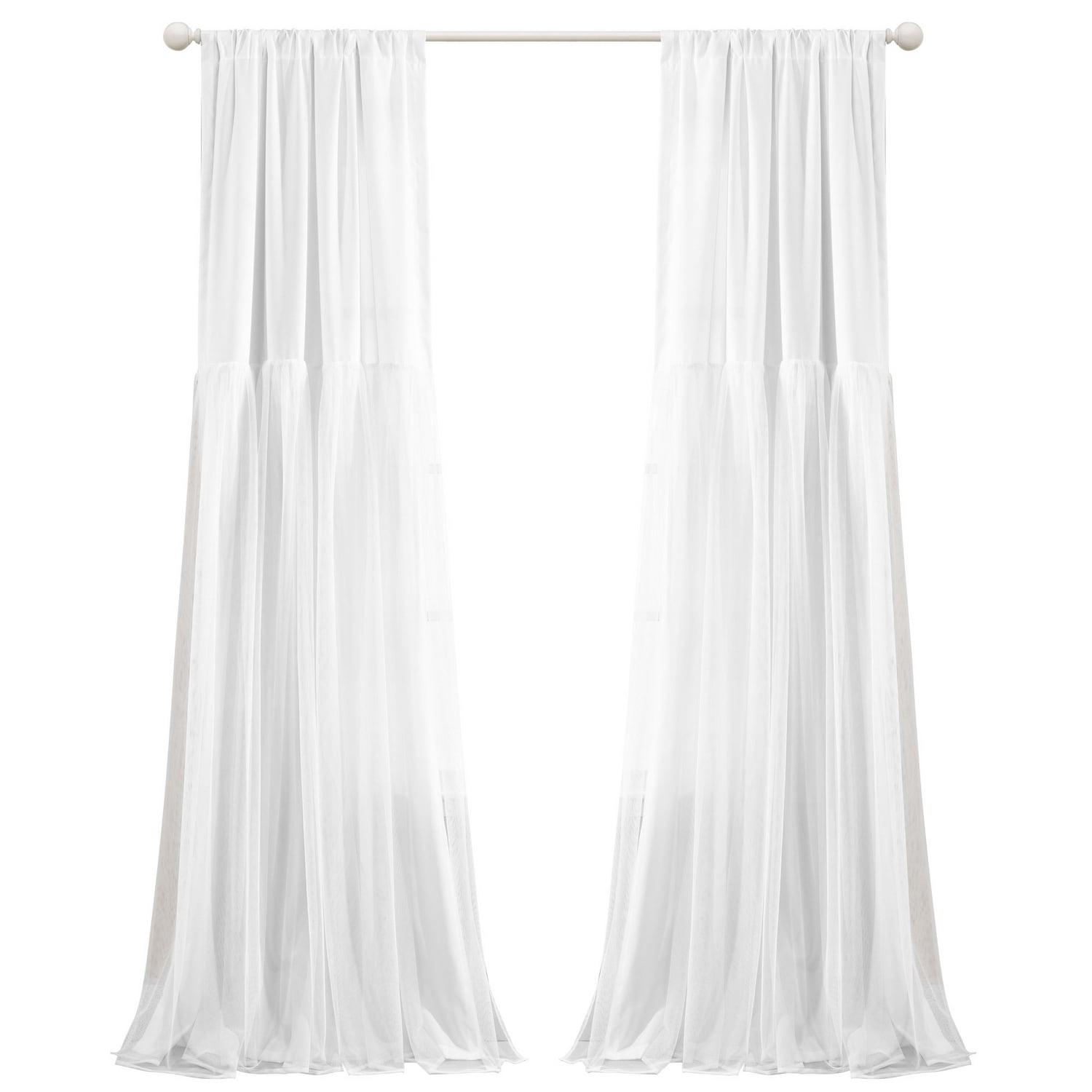 Lush Decor Polyester Semi Sheer Curtain Pair (Set of 2)