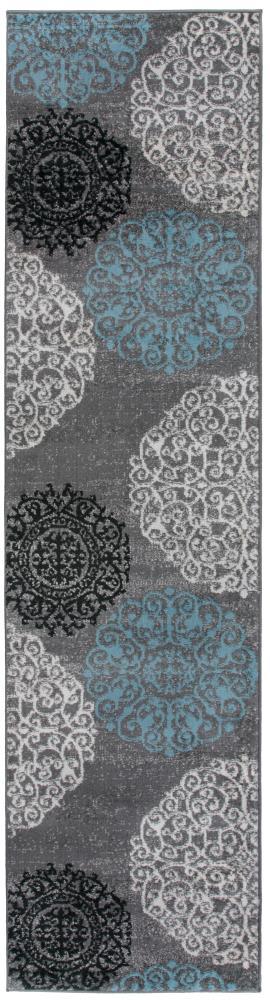 World Rug Gallery Floral Gray 2' x 10' Runner Rug